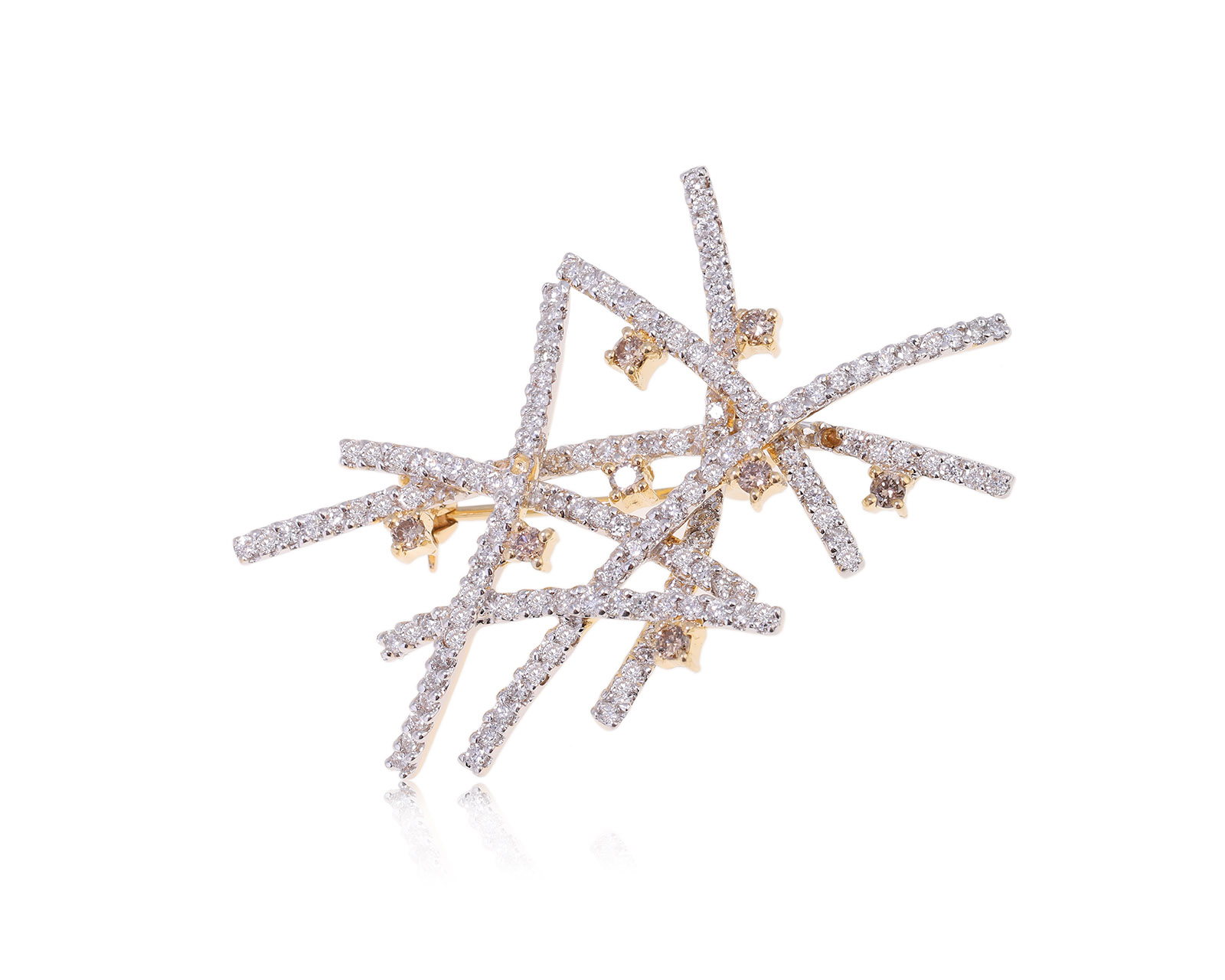 Золотая брошь с бриллиантами 1.16ct 081224/5