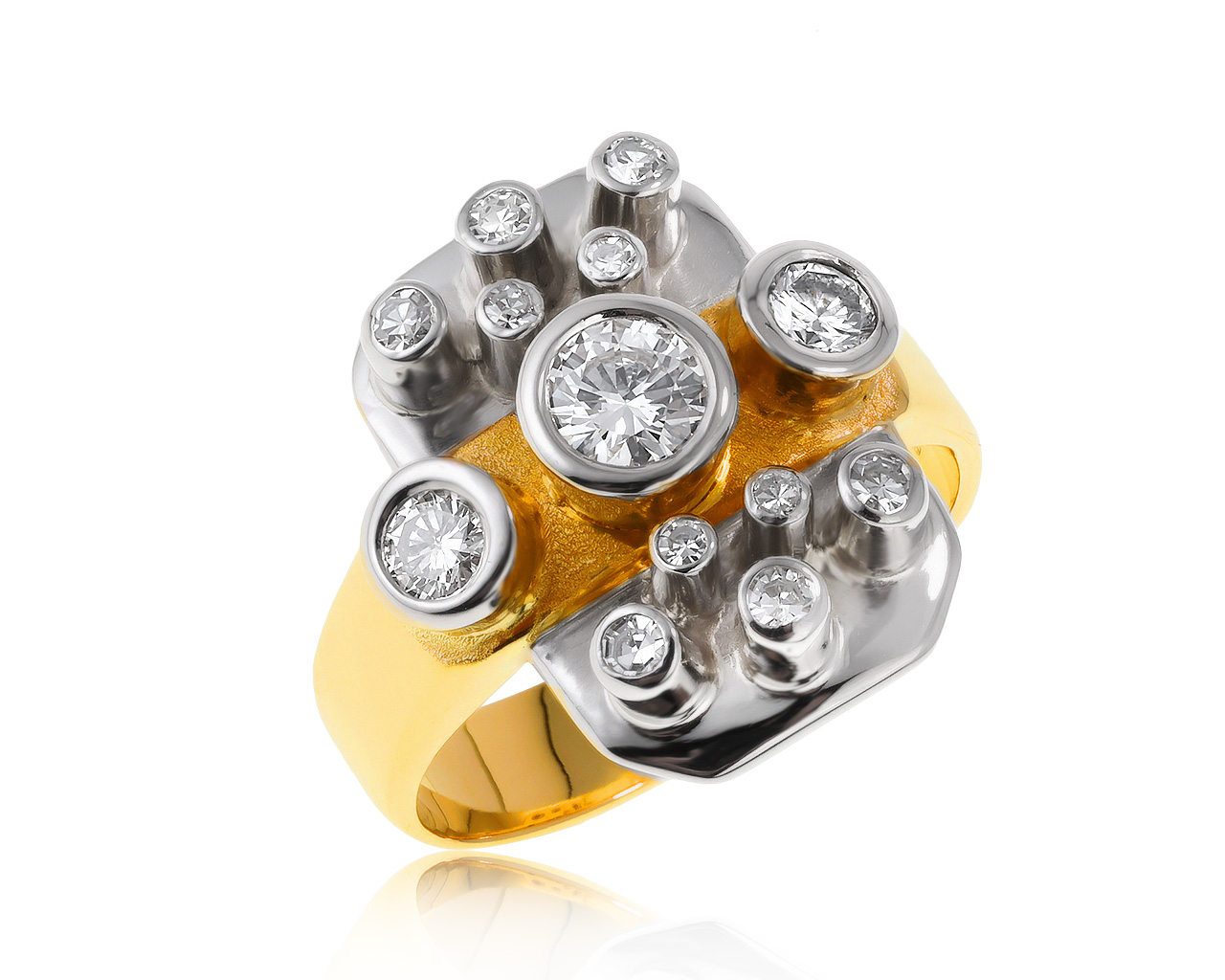 Престижное золотое кольцо с бриллиантами 0.61ct