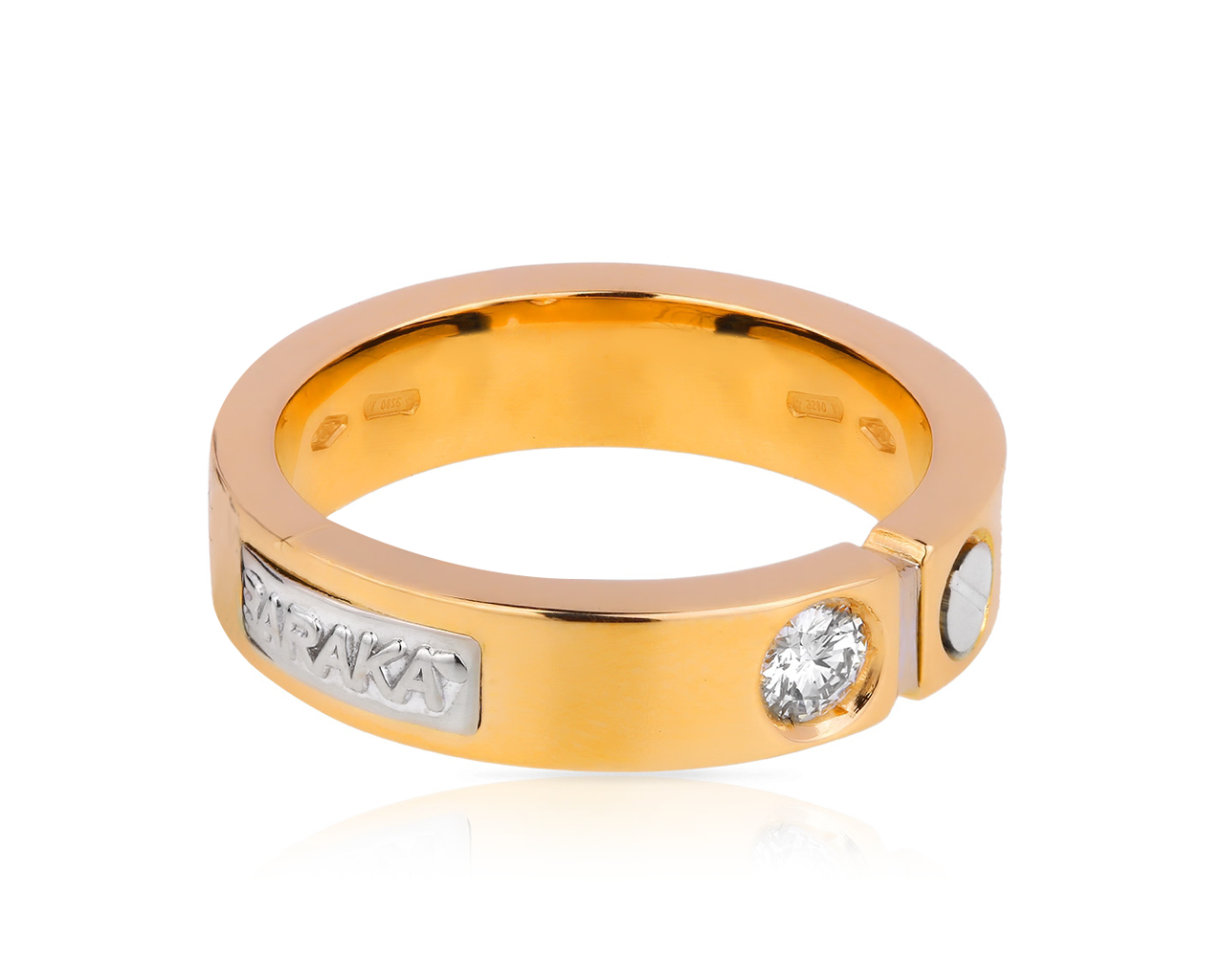 Оригинальное золотое кольцо с бриллиантом 0.15ct Baraka 020618/10