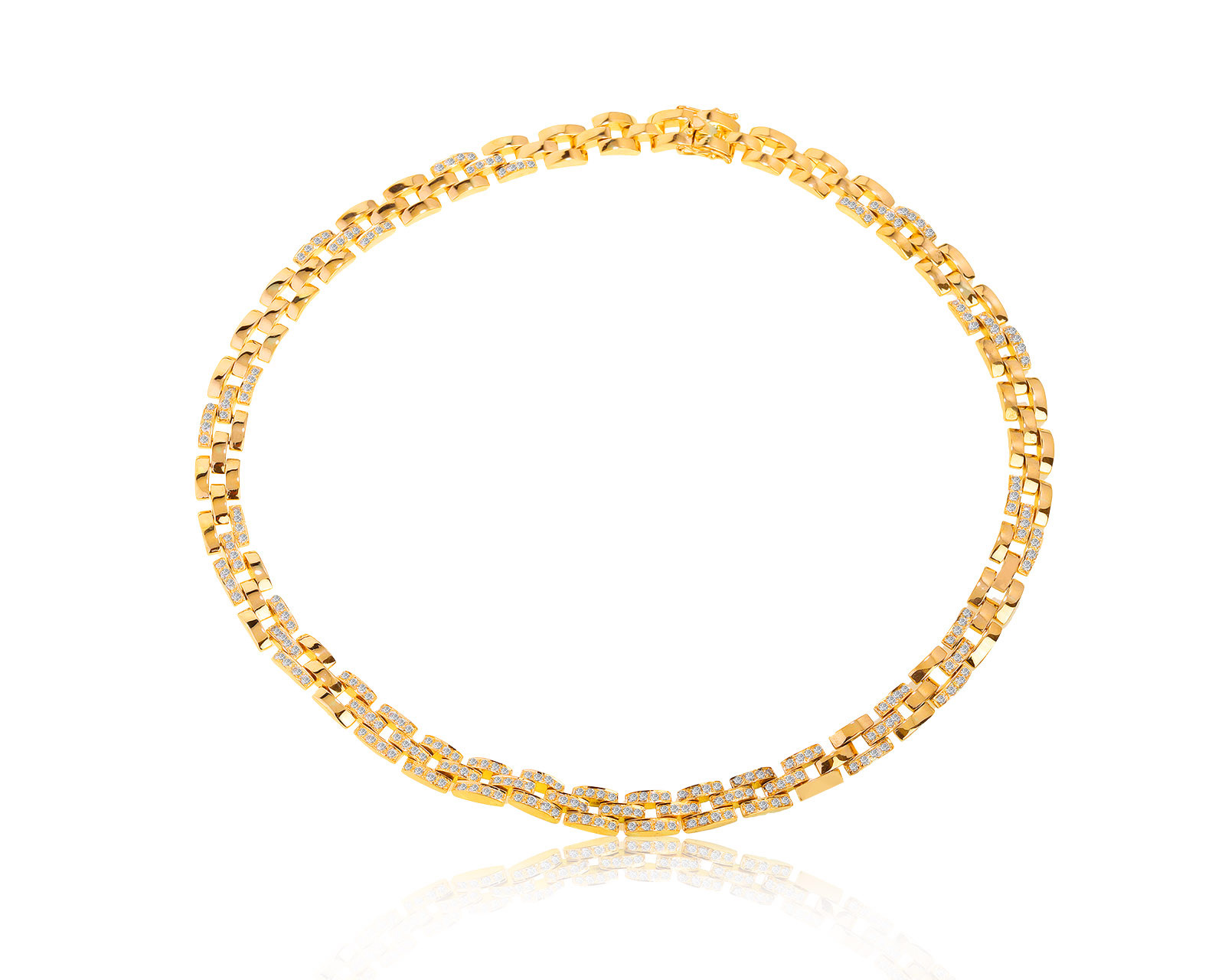 Престижное золотое колье-цепь с бриллиантами 5.35ct