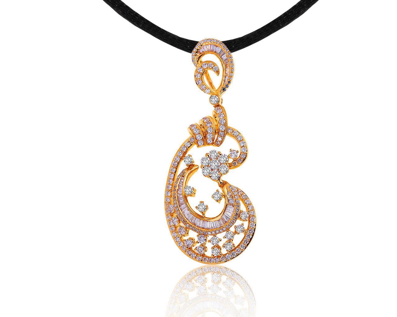 Итальянский золотой кулон с бриллиантами 2.06ct 071019/6