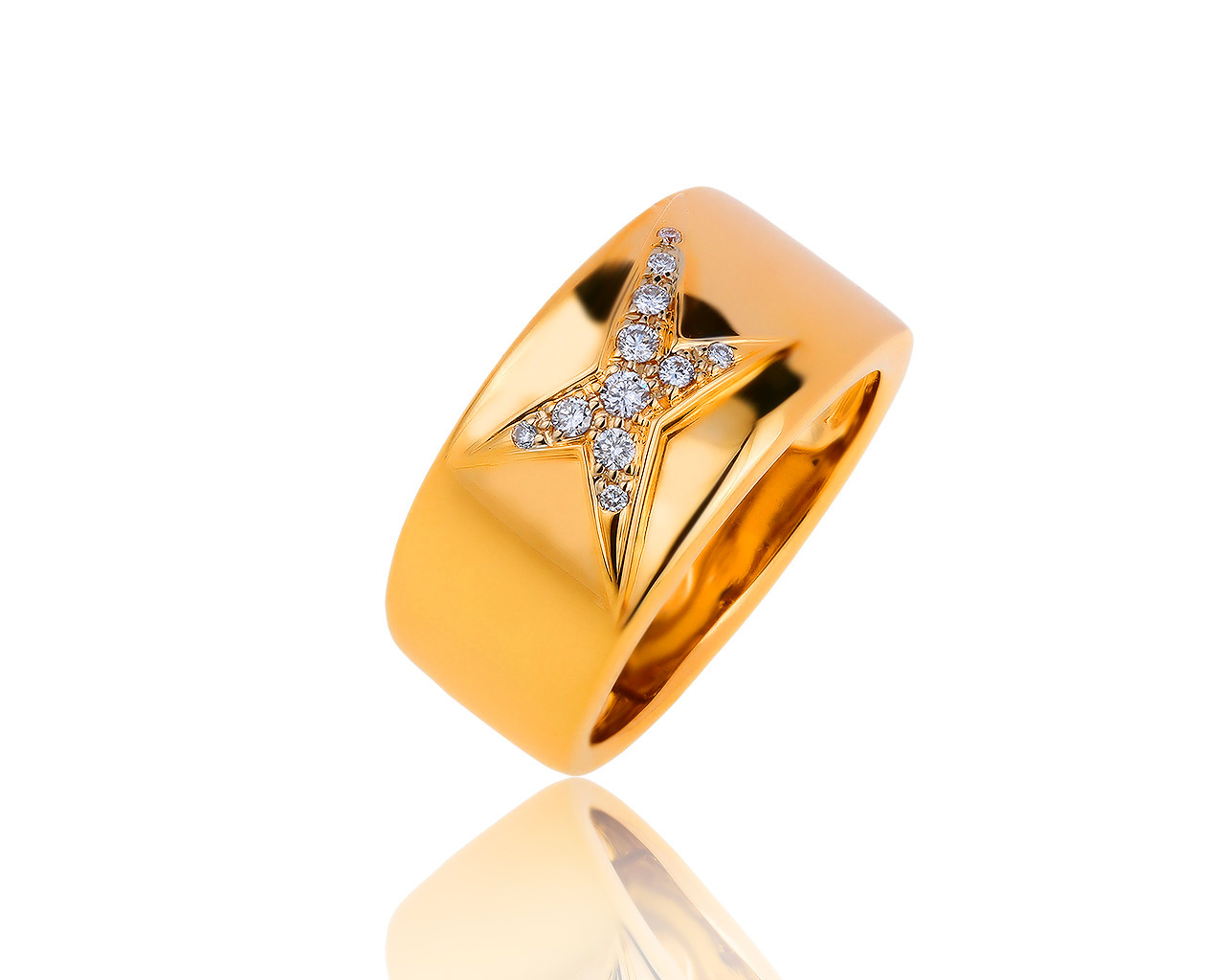 Оригинальное золотое кольцо с бриллиантами 0.13ct Mauboussin