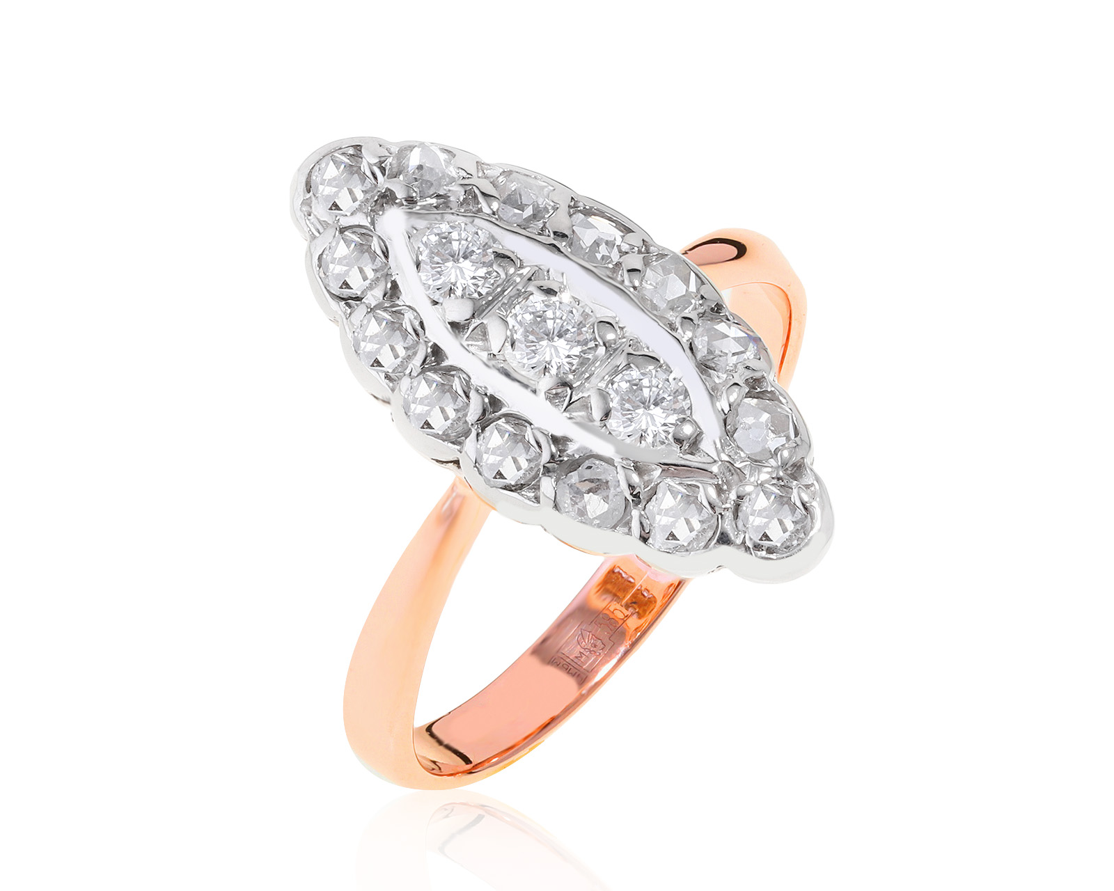 Прелестное золотое кольцо с бриллиантами 0.38ct