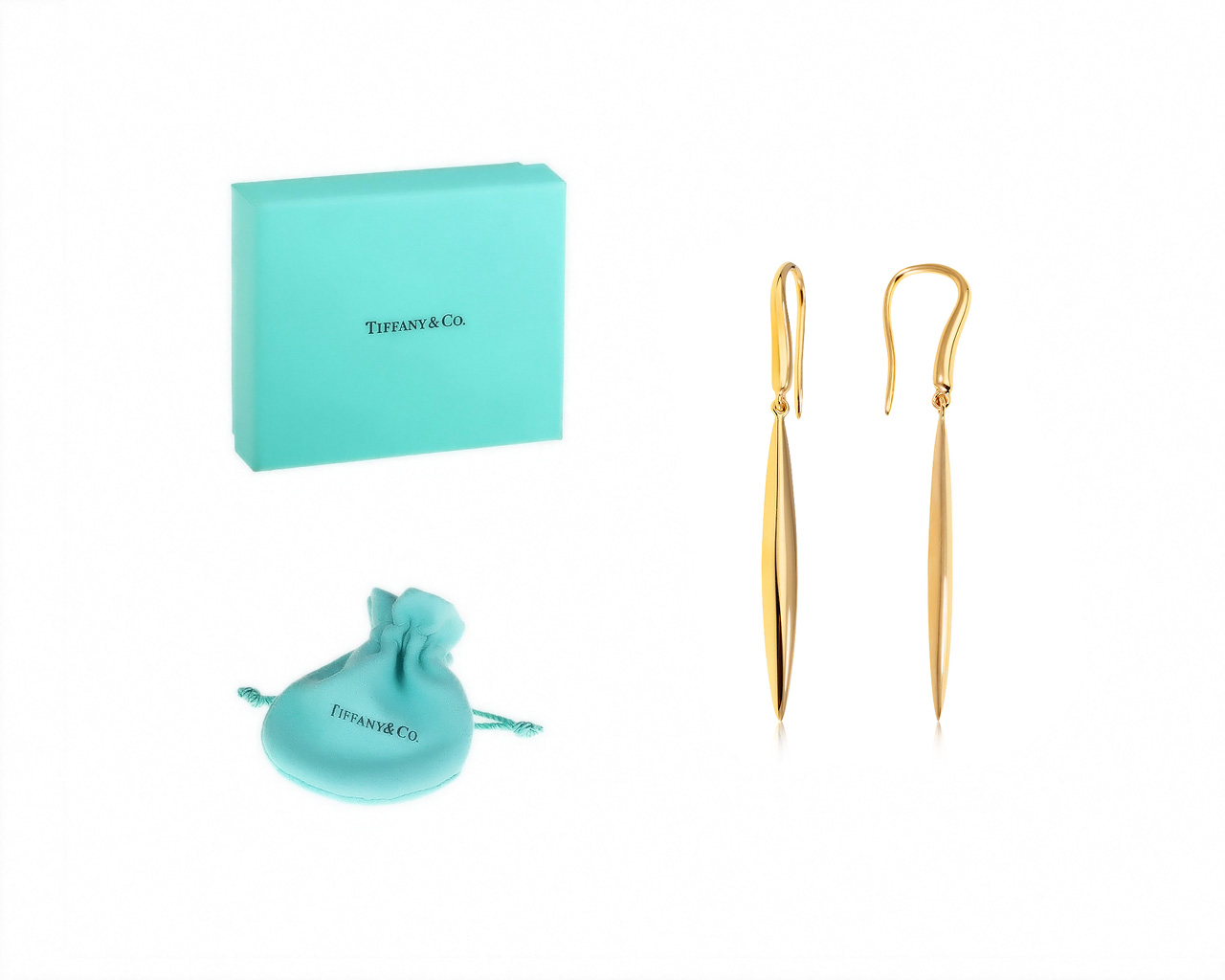 Оригинальные золотые серьги Tiffany&Co