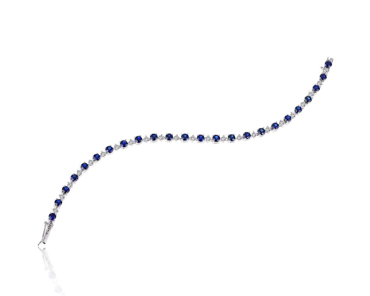 Прелестный золотой браслет с сапфирами 4.45ct 110820/2