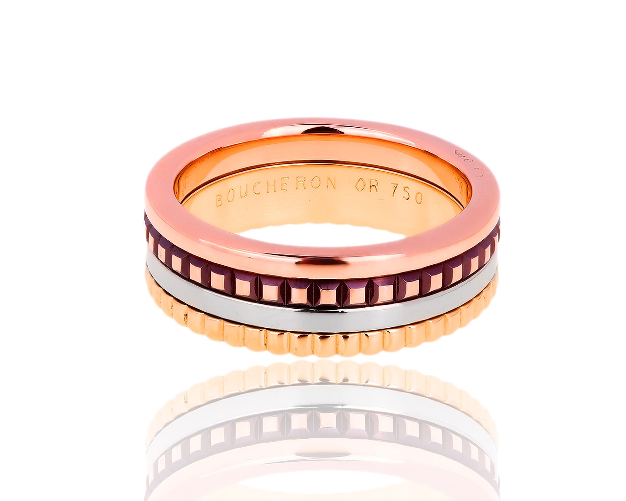 Интересное золотое кольцо Boucheron Quatre 150818/13