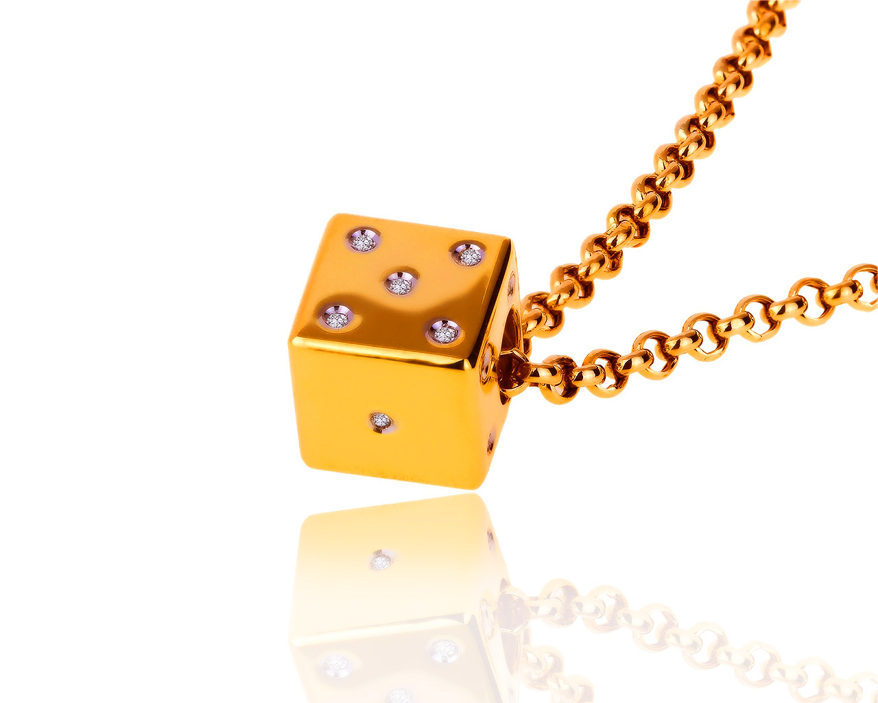 Оригинальный золотой кулон с бриллиантами 0.18ct Damiani 180619/1