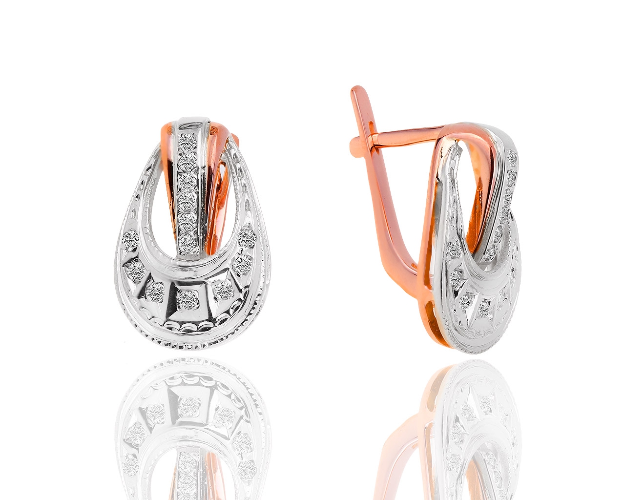 Винтажные золотые серьги с бриллиантами 0.25ct 251018/8