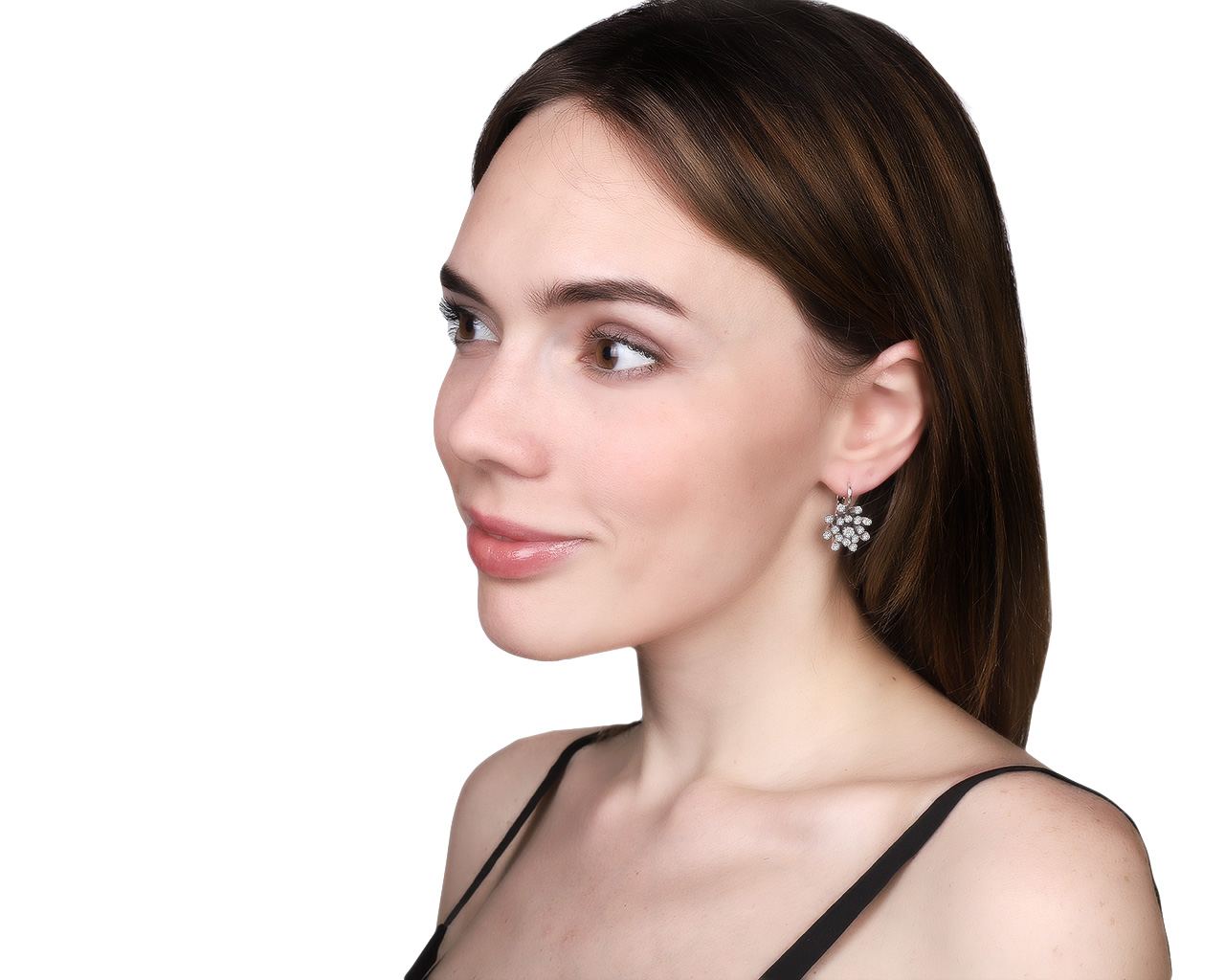Лаконичные золотые серьги с бриллиантами 1.64ct