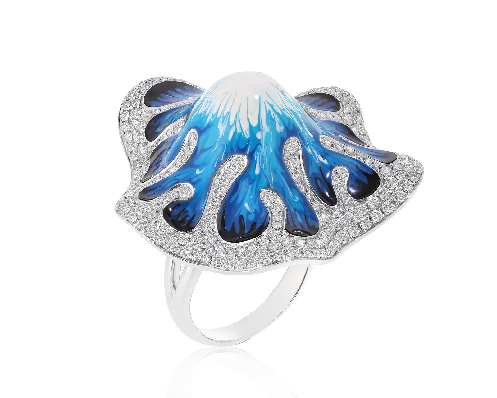 Праздничное золотое кольцо с бриллиантами 2.02ct 070622/13