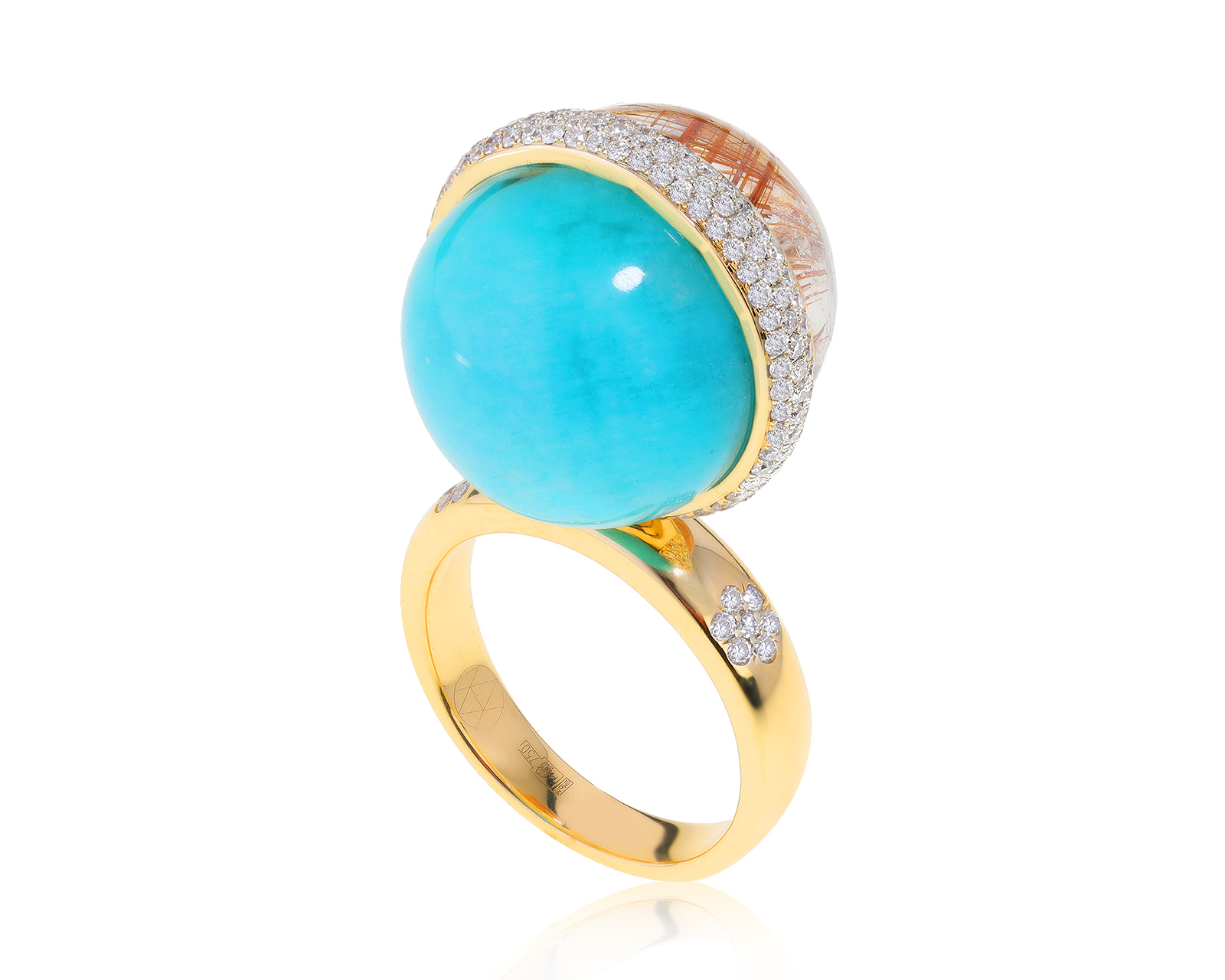 Завораживающее золотое кольцо с амазонитом 14.20ct 271221/1