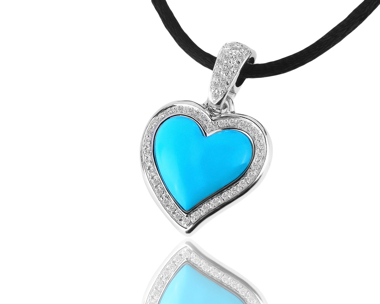 Оригинальная золотая подвеска с бирюзой и бриллиантами 0.27ct Leo Pizzo 150319/2