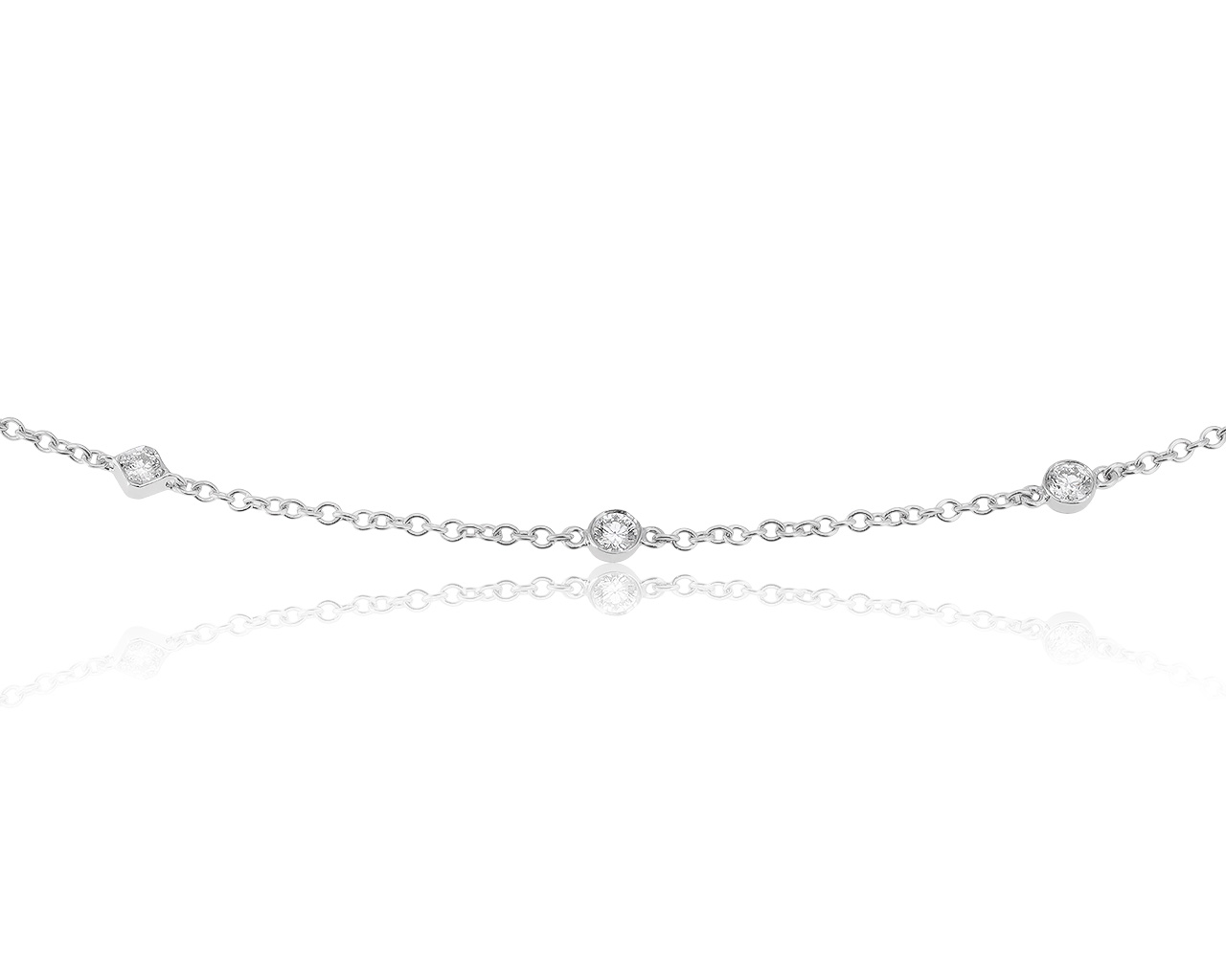 Оригинальное платиновое колье с бриллиантами 1.30ct Tiffany&Co Elsa Peretti & Diamonds By The Yard 300920/13