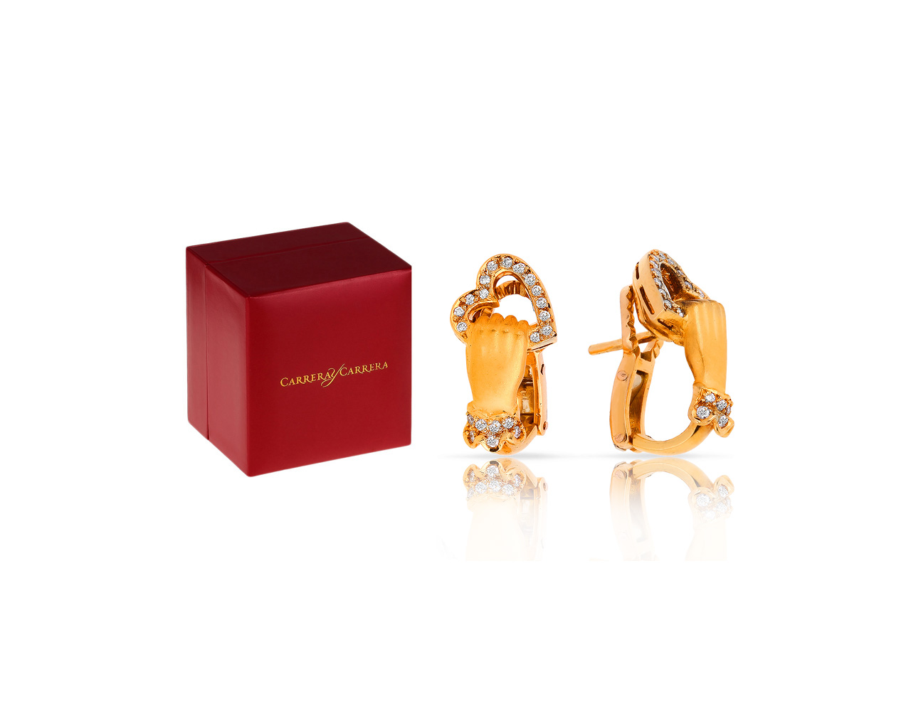 Золотые серьги с бриллиантами Carrera y Carrera Las Manos
