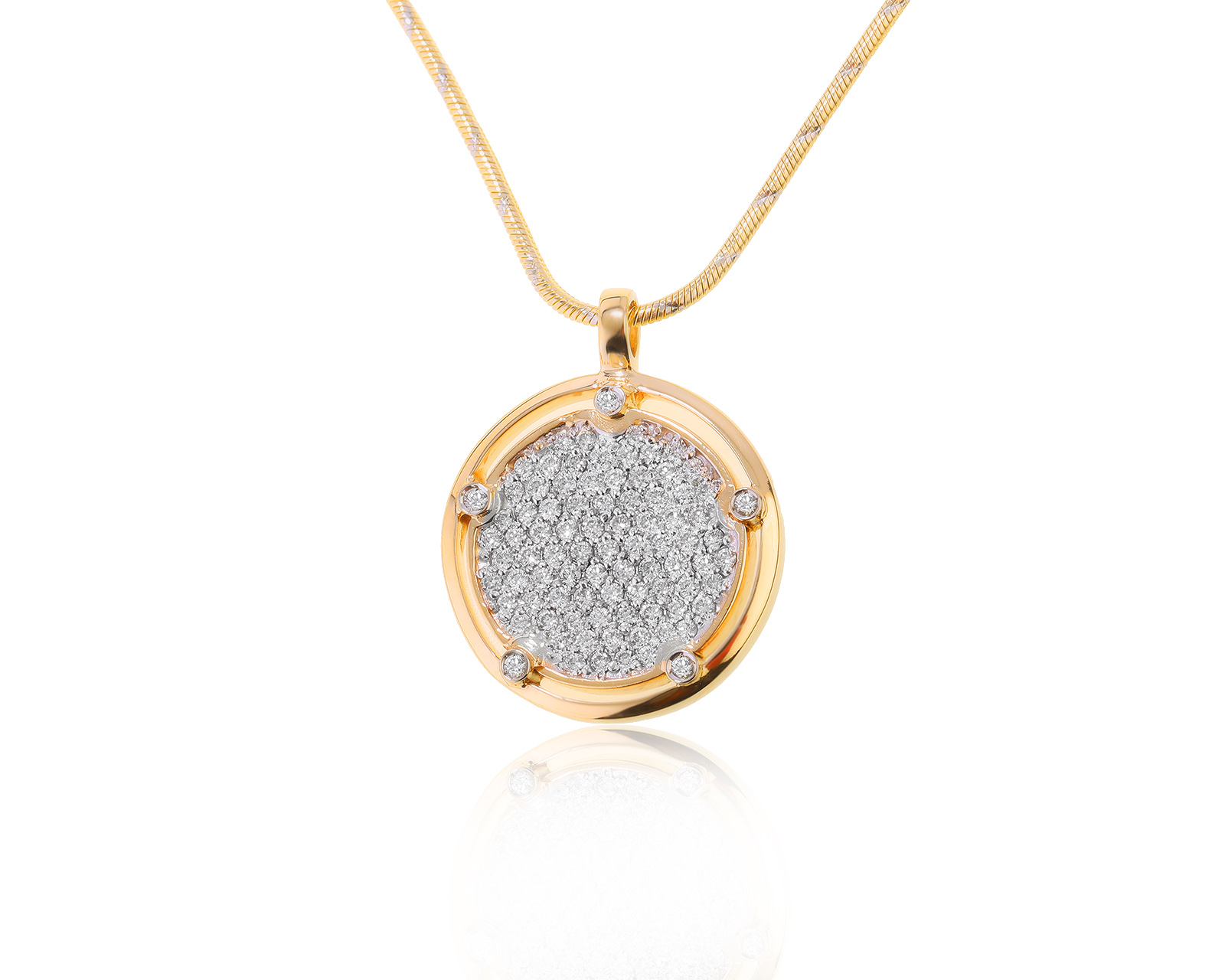 Прекрасный золотой кулон с бриллиантами 1.31ct 260322/7