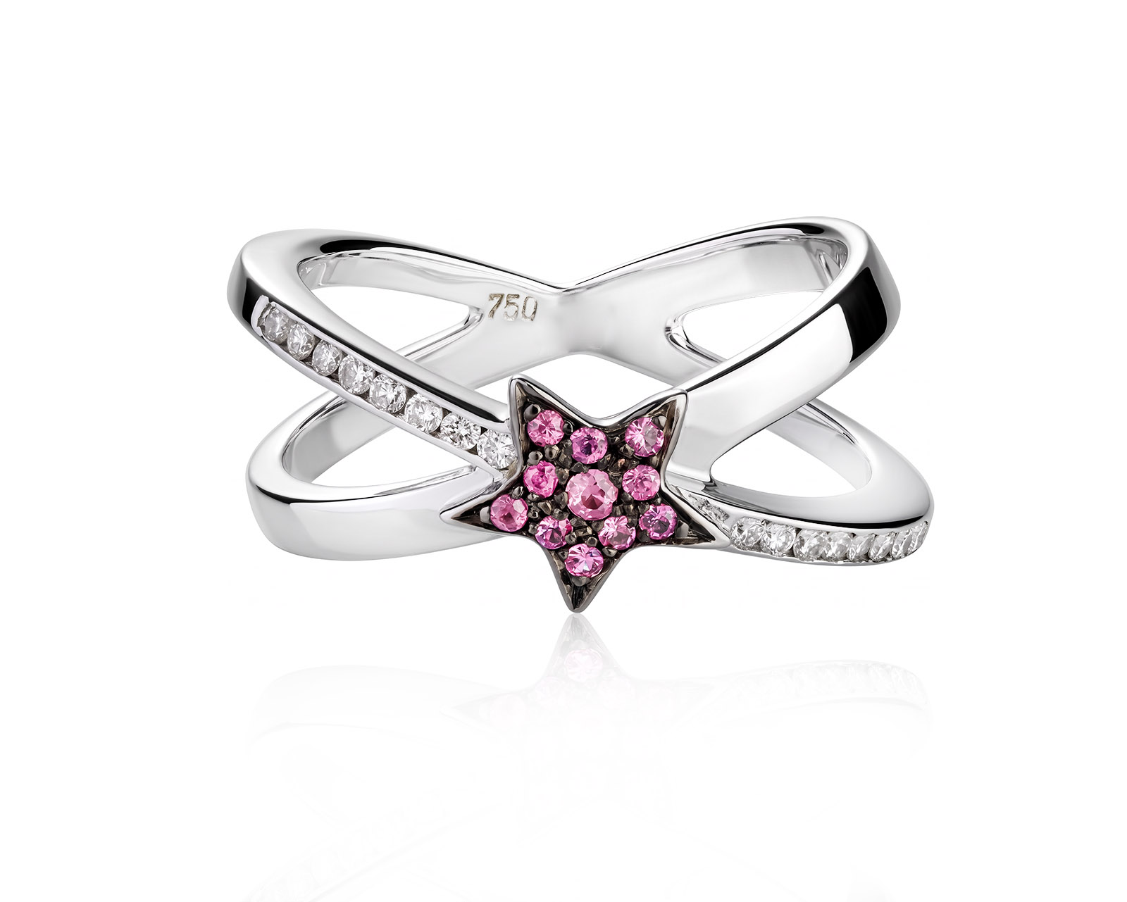 Золотое кольцо с сапфирами 0.10ct и бриллиантами 0.13ct 990490/1