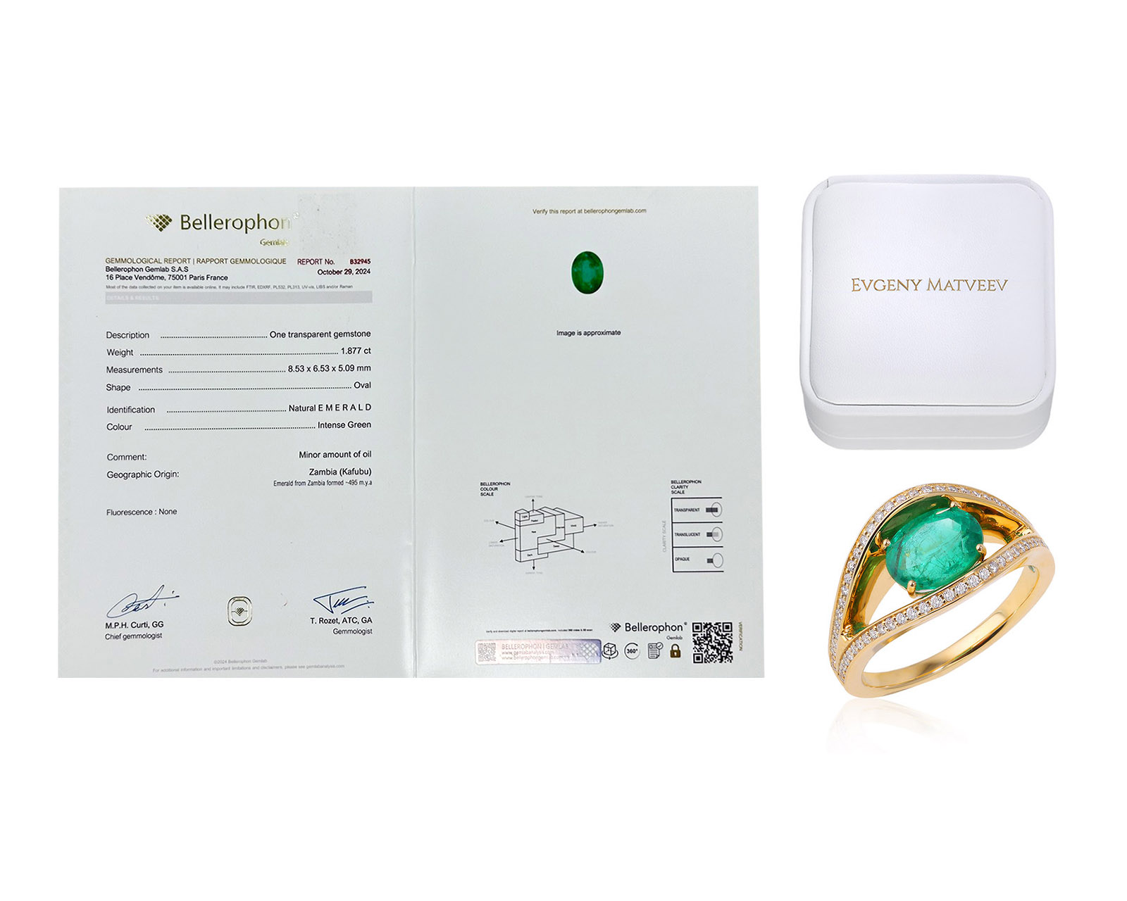 Золотое кольцо с изумрудом Замбия 1.88ct Evgeny Matveev