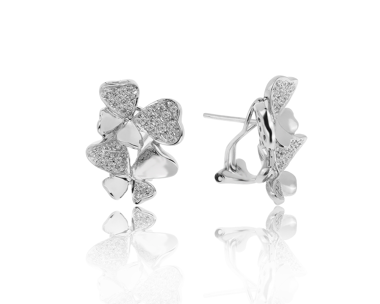 Роскошные золотые серьги с бриллиантами 0.33ct