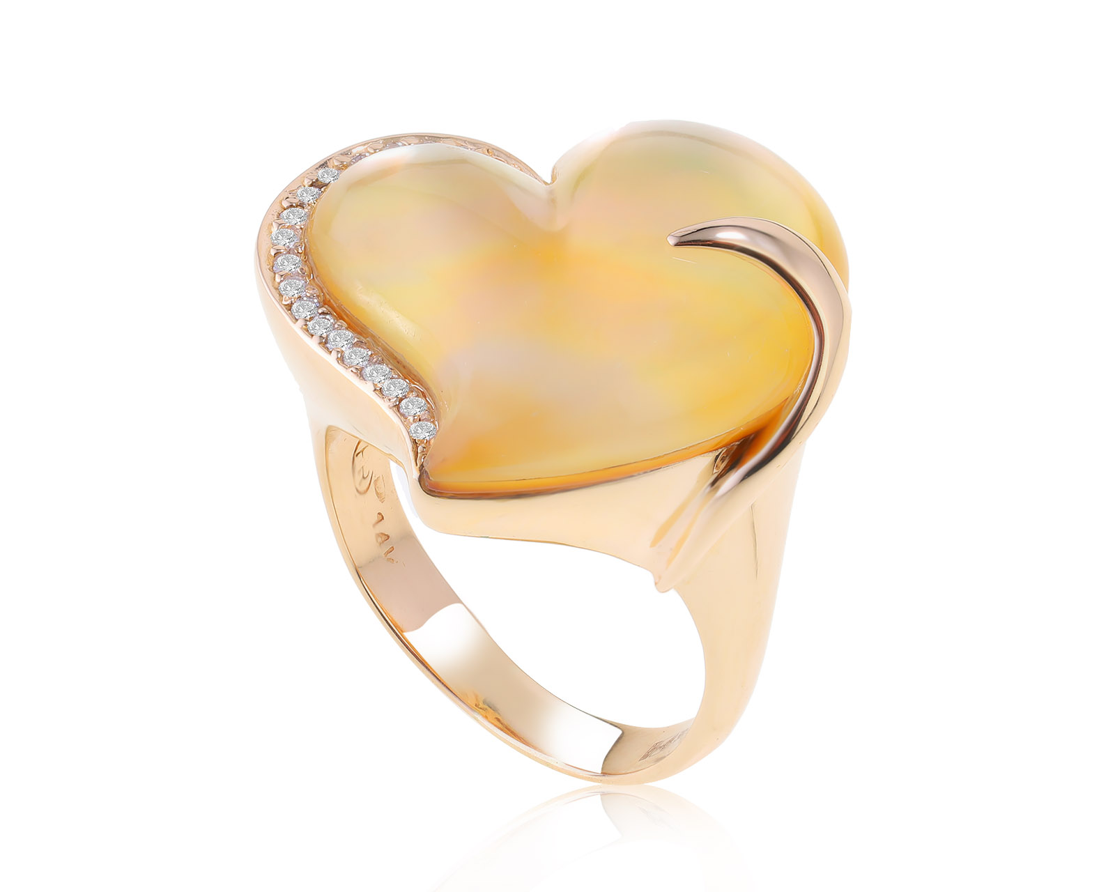 Красивое золотое кольцо с цитрином 18.00ct 181122/3