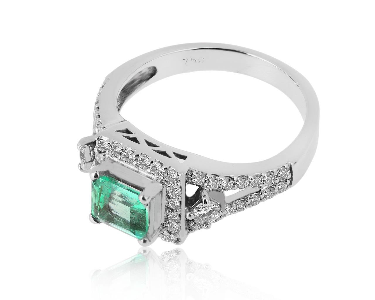 Престижное золотое кольцо с изумрудом 0.72ct 200620/5