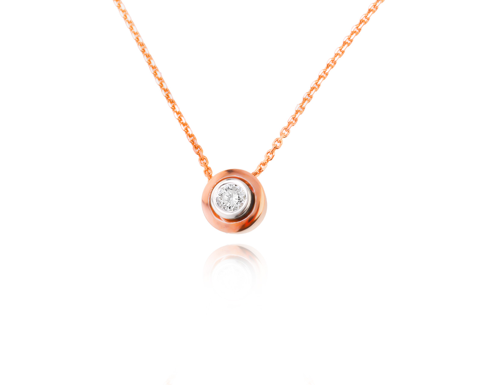 Золотое колье с бриллиантом 0.18ct 160823/4