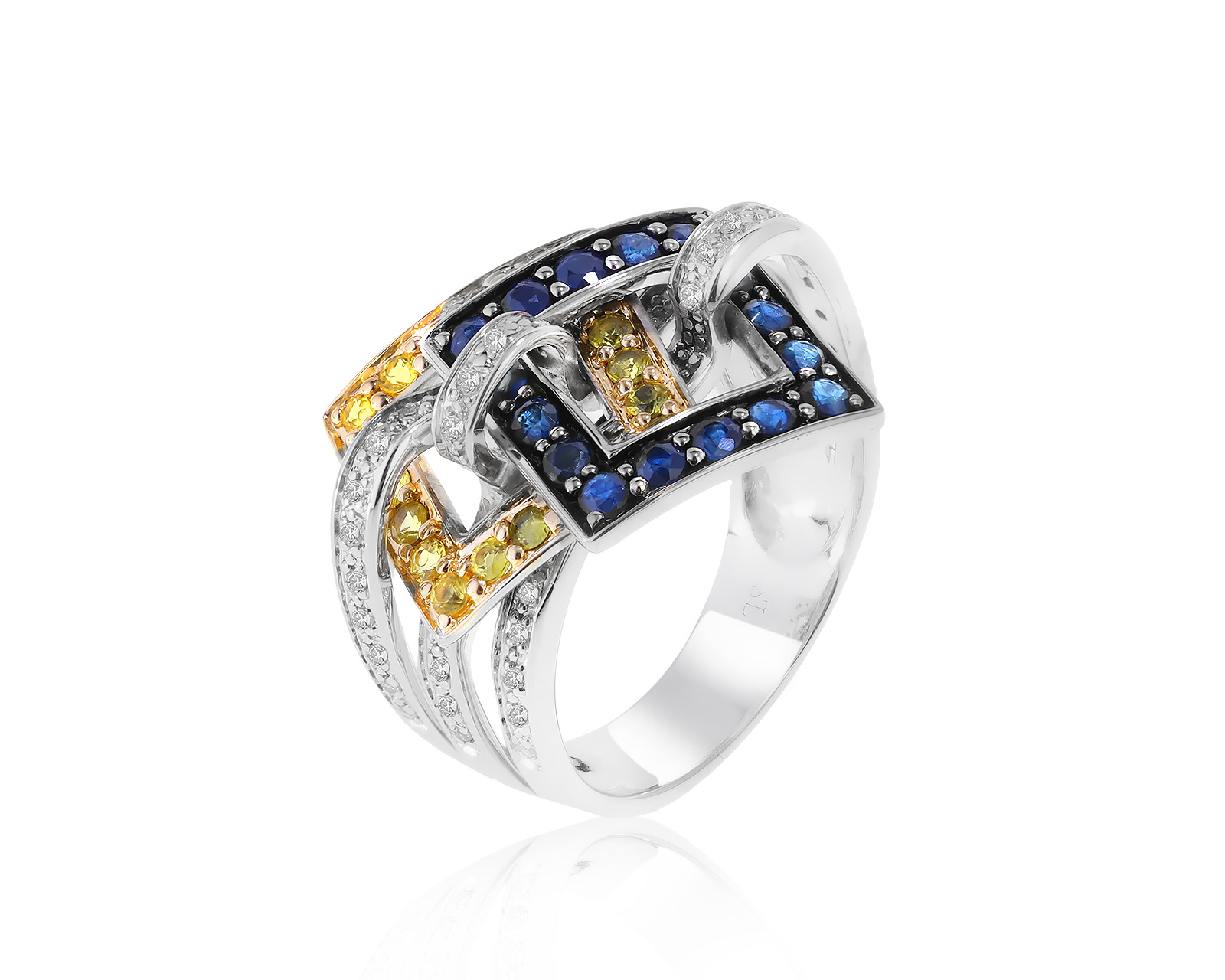 Изумительное золотое кольцо с сапфирами 1.24ct 290622/2