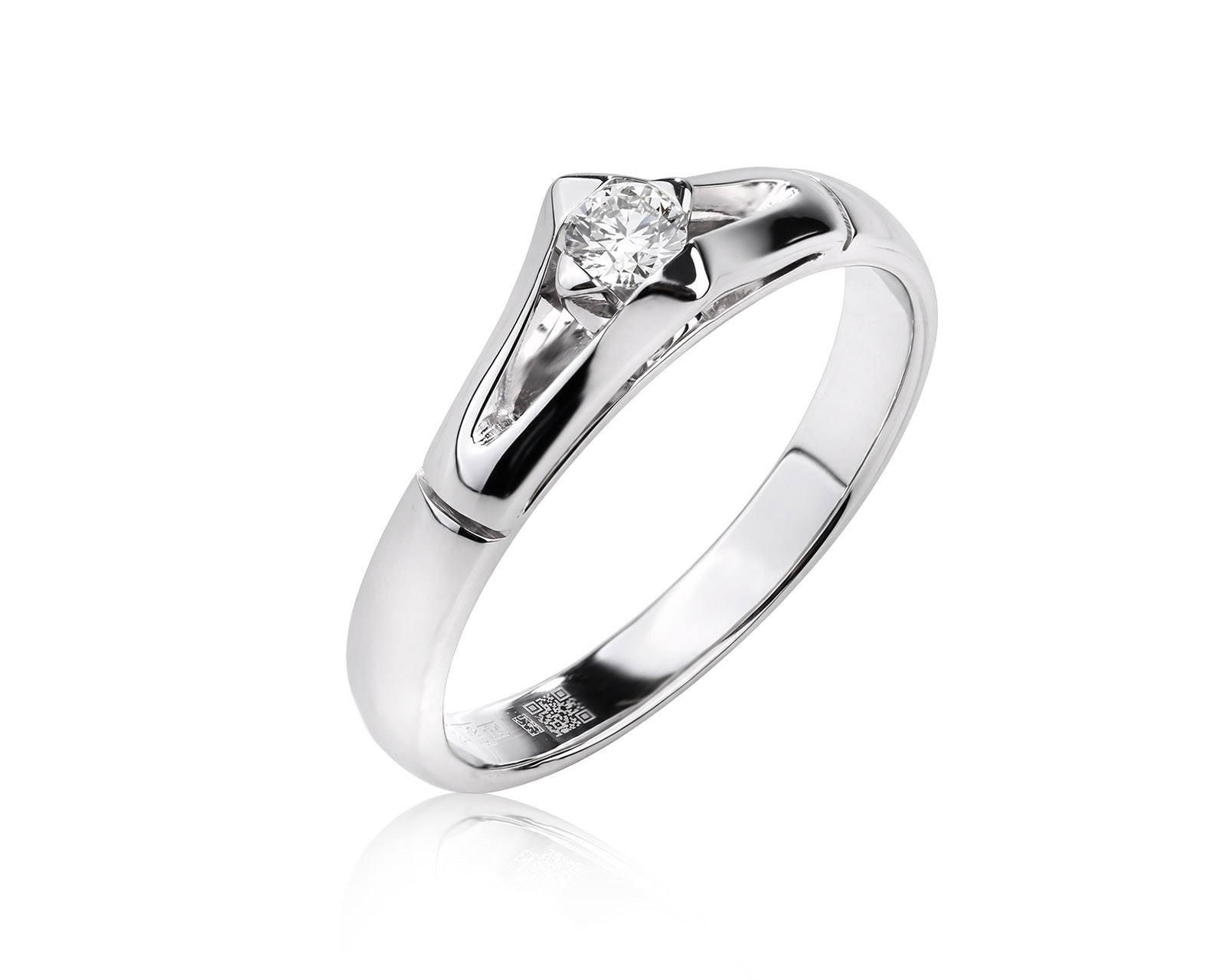 Золотое кольцо с бриллиантом 0.15ct 190526/1