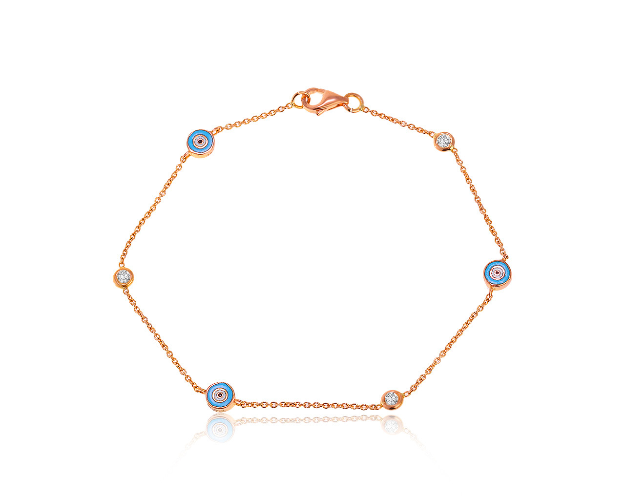 Оригинальный золотой браслет с бриллиантами 0.12ct Aaron Basha 170121/3