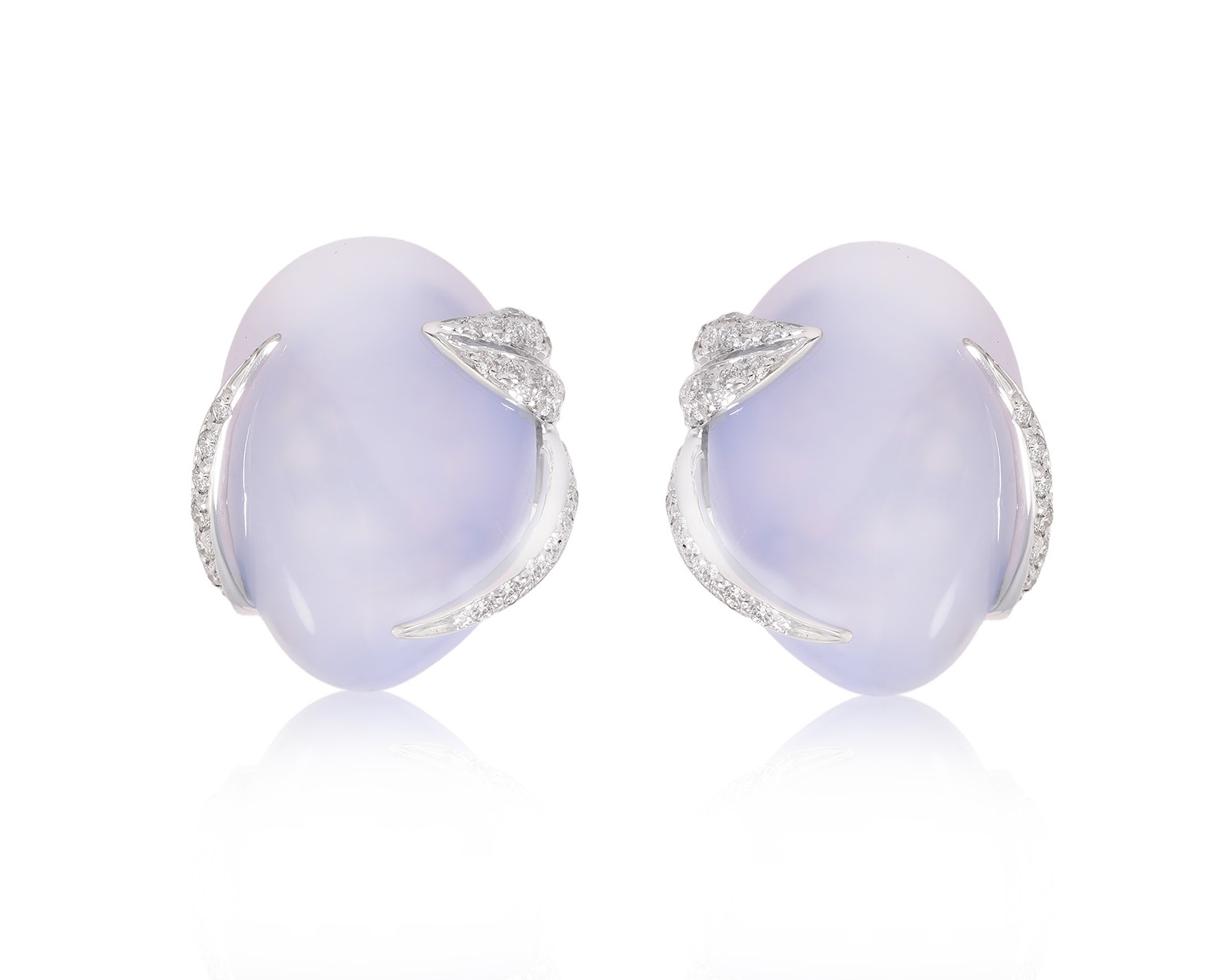 Оригинальные золотые серьги с халцедонами 18.00ct Luca Carati Ginza 200325/1 Оригинальные золотые серьги с халцедонами 18.00ct Luca Carati Ginza 200325/1