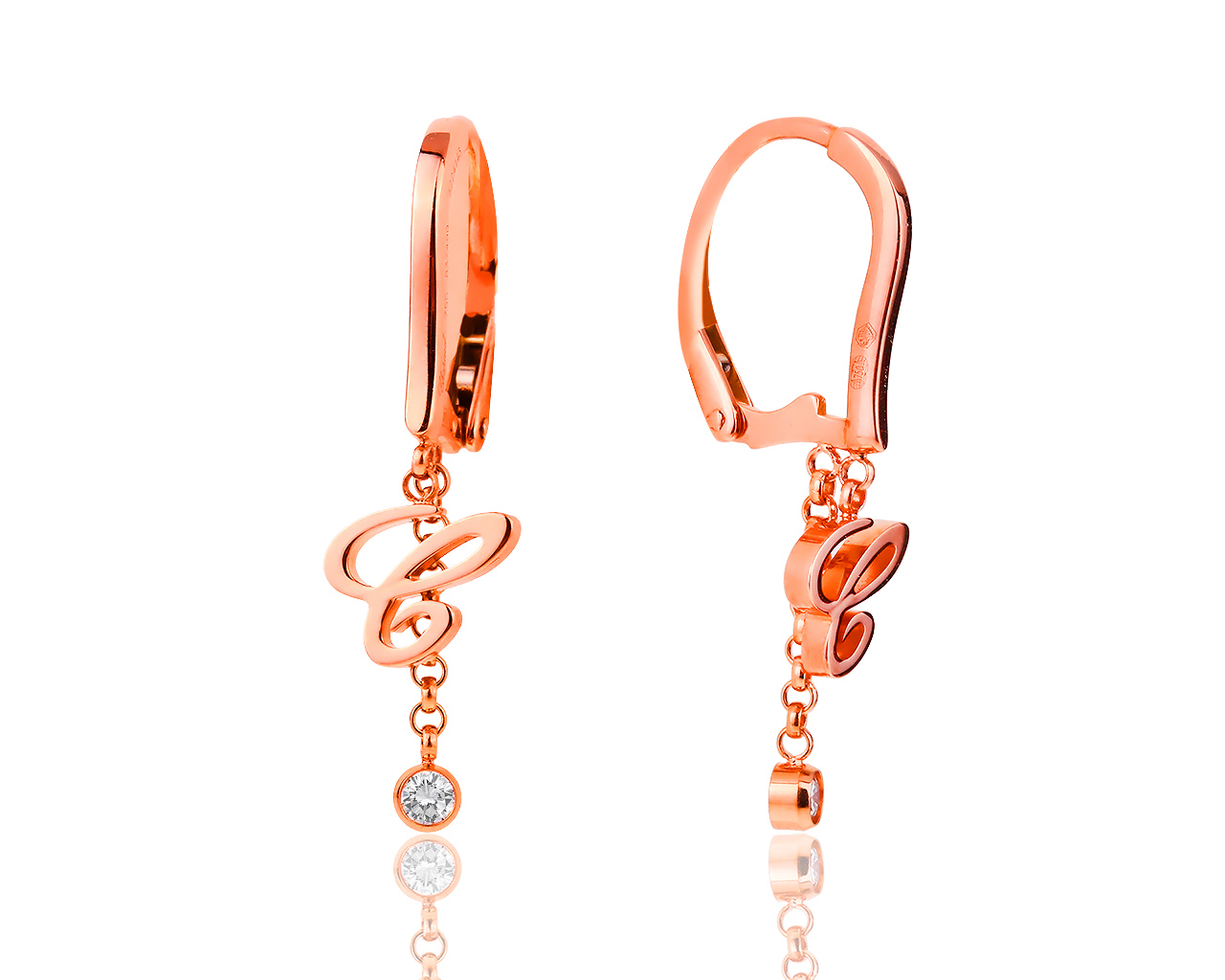 Золотые серьги с бриллиантами 0.10ct Chopard 220319/11