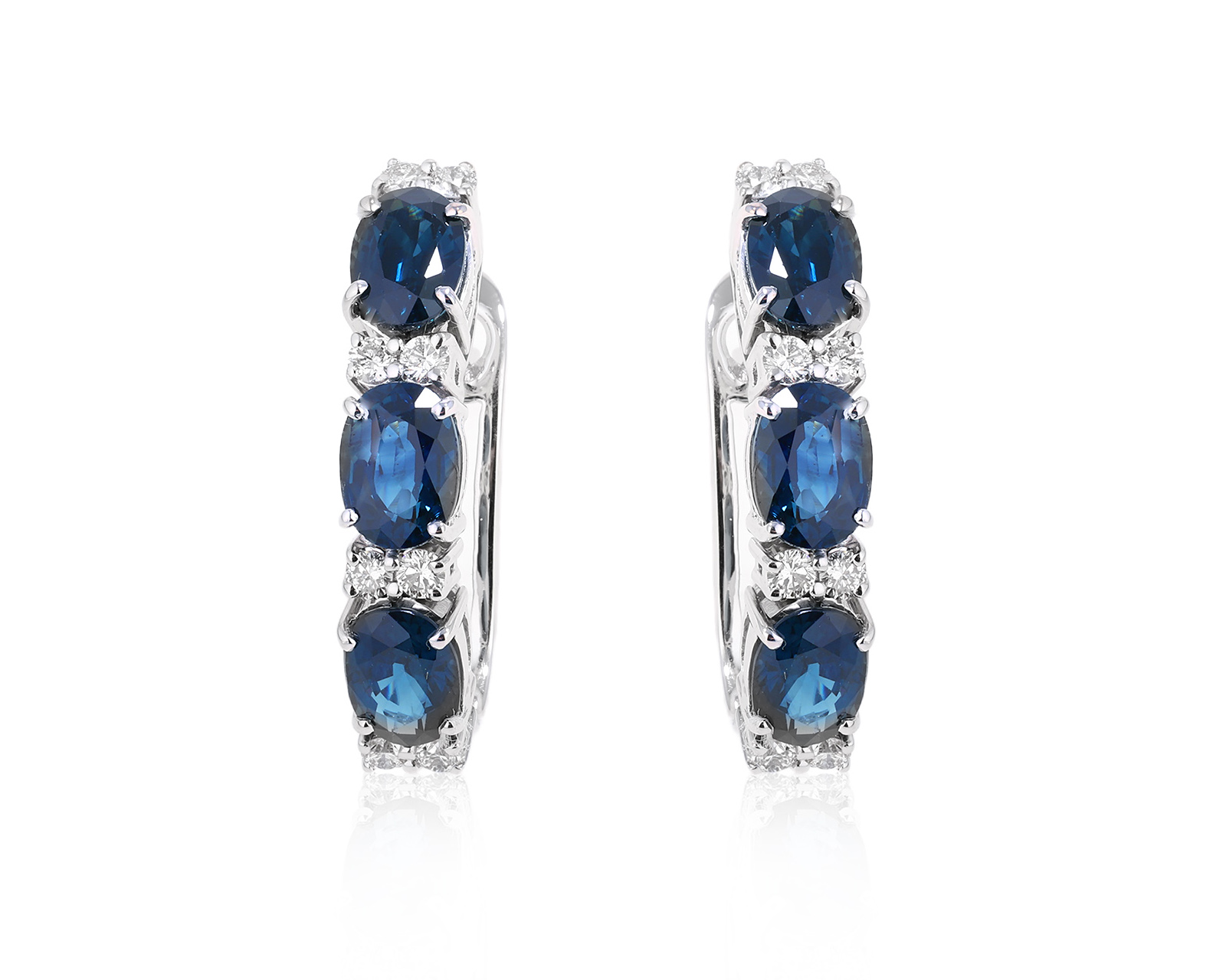 Золотые серьги с сапфирами 5.82ct и бриллиантами 0.48ct 180225/2 Золотые серьги с сапфирами 5.82ct и бриллиантами 0.48ct 180225/2