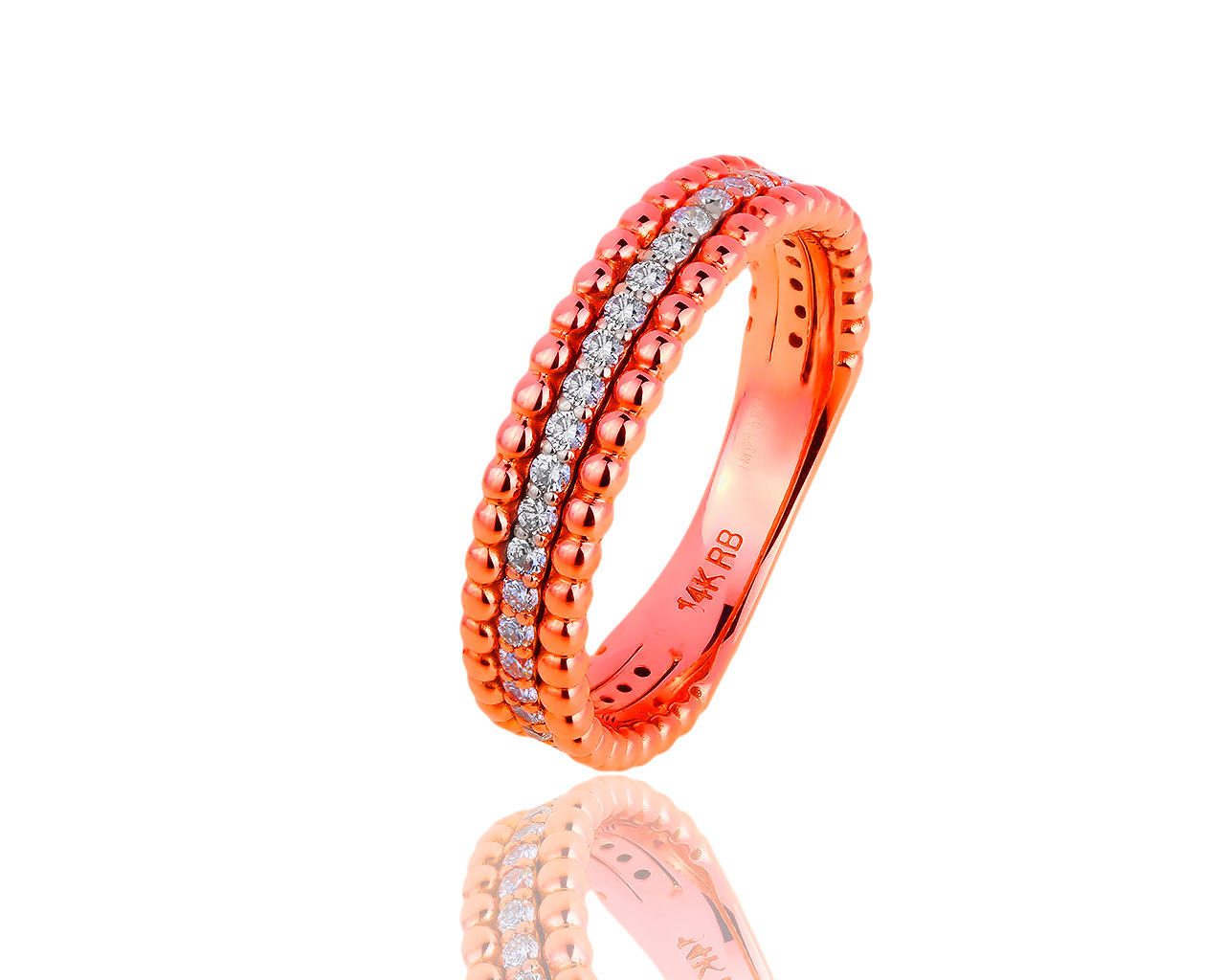 Оригинальное золотое кольцо-дорожка с бриллиантами 0.40ct Roberto Bravo 180519/2