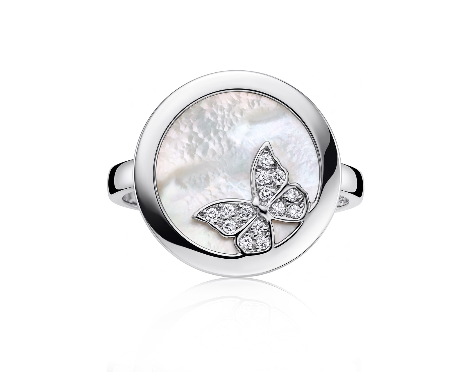 Оригинальное золотое кольцо с перламутром 2.39ct Carrera y Carrera Baile de Mariposas