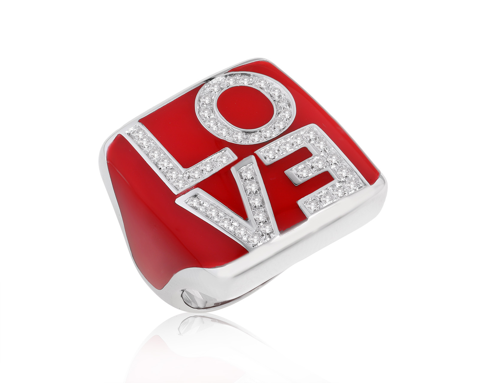 Оригинальное золотое кольцо с эмалью Gavello Love 200624/3