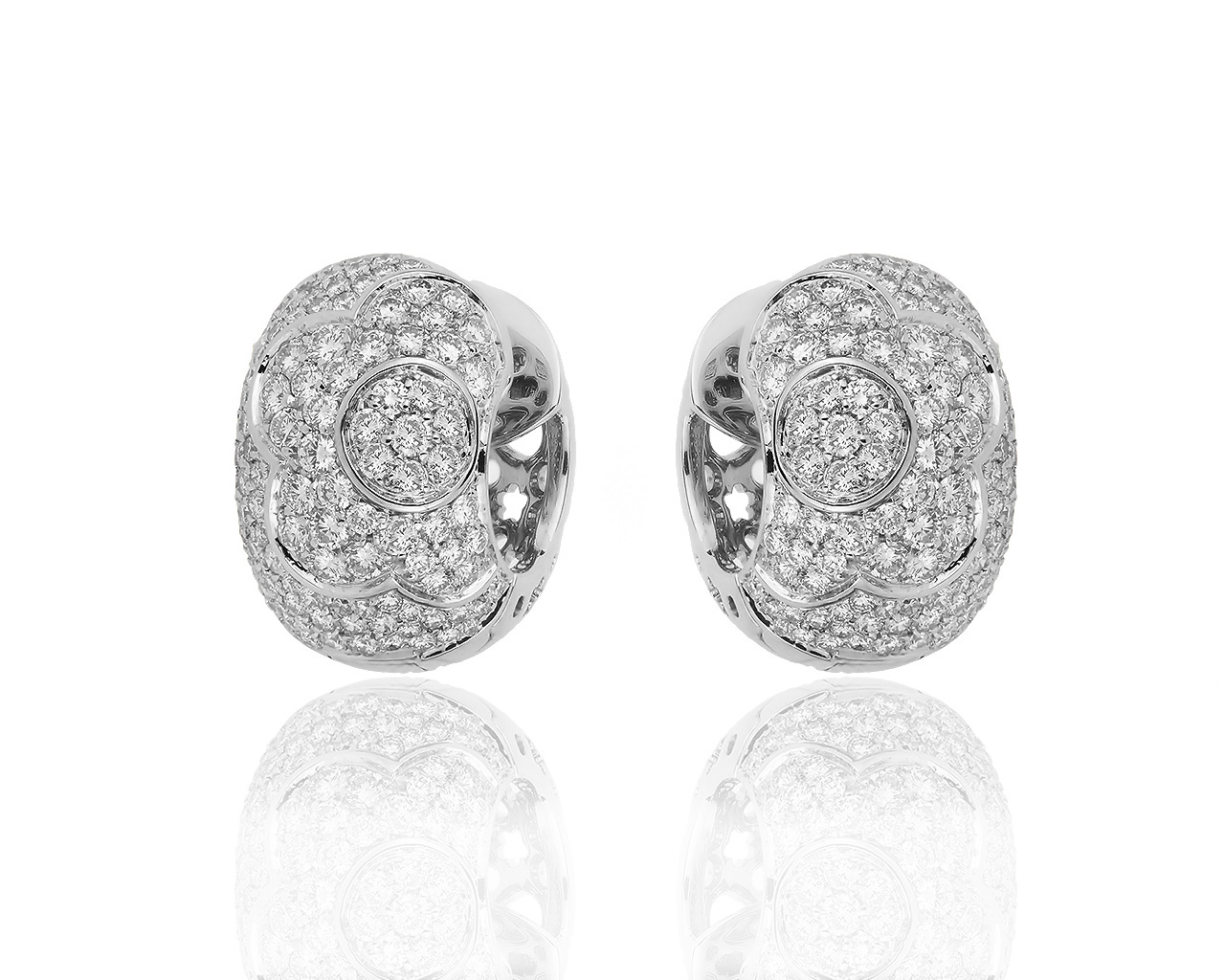 Оригинальные золотые серьги с бриллиантами 4.06ct и рубинами 0.23ct Pasquale Bruni 010819/4