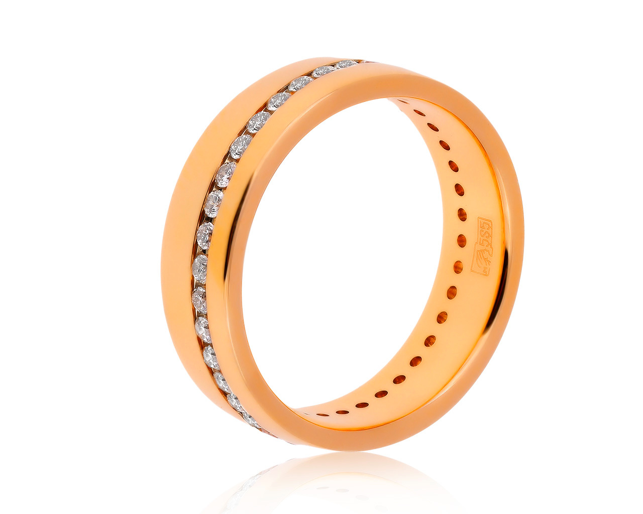 Превосходное золотое кольцо с бриллиантами 0.45ct