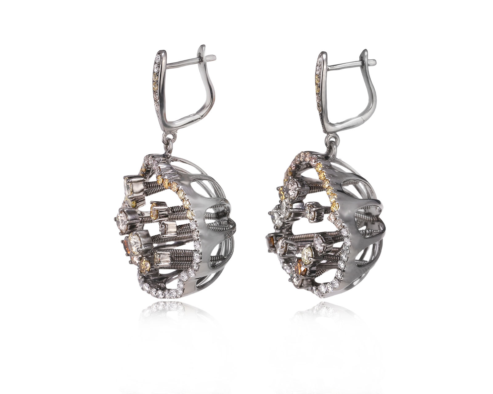 Золотые серьги с бриллиантами 4.20ct