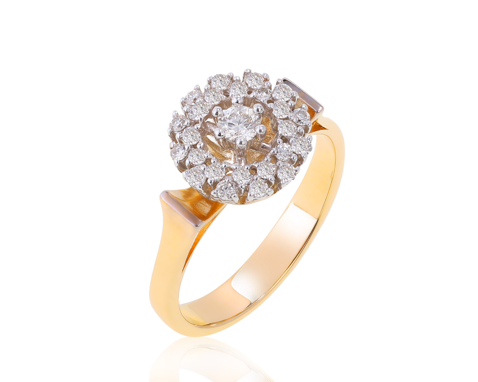 Нарядное золотое кольцо с бриллиантами 0.36ct