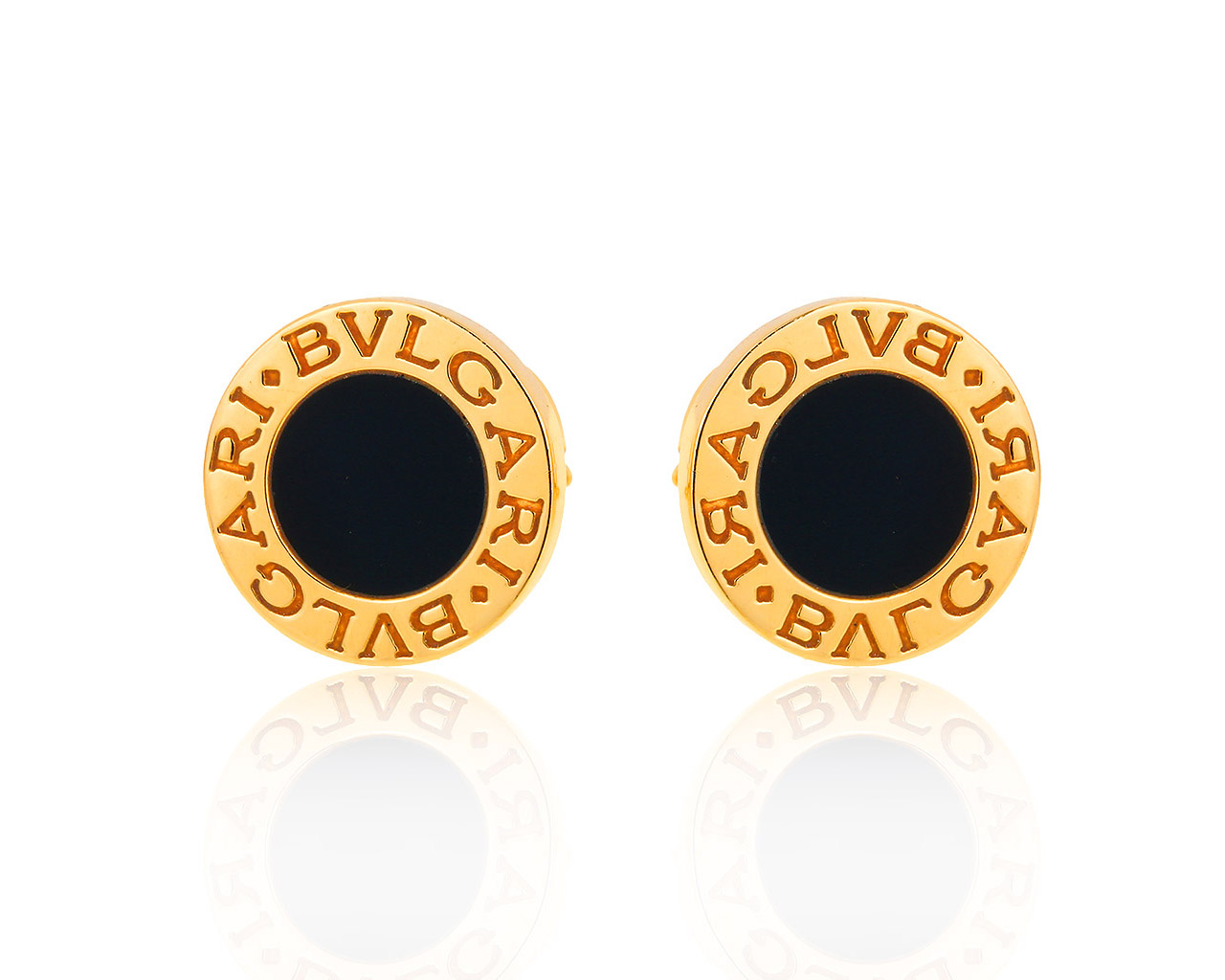 Элегантные золотые серьги с ониксом Bvlgari 291218/2