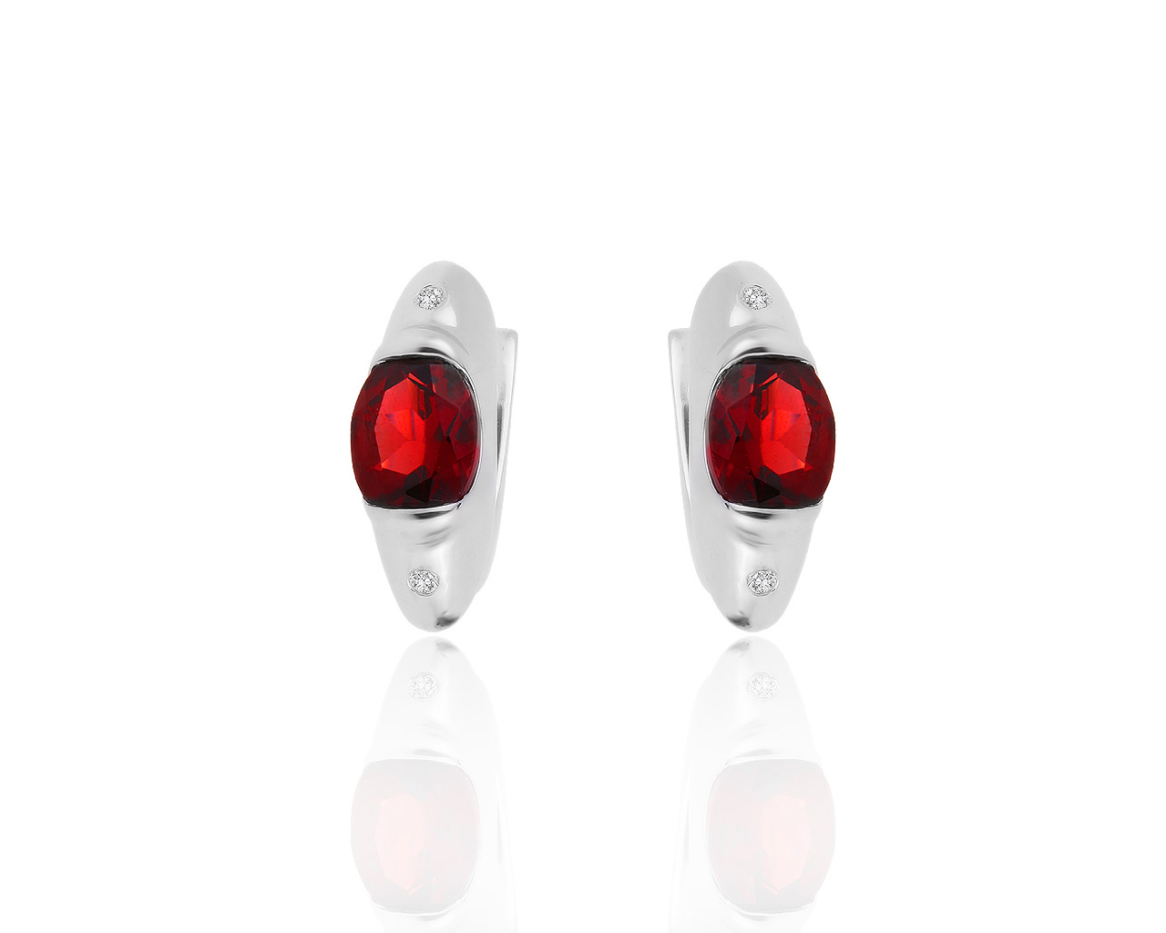 Прекрасные золотые серьги с гранатами 1.65ct 071219/23