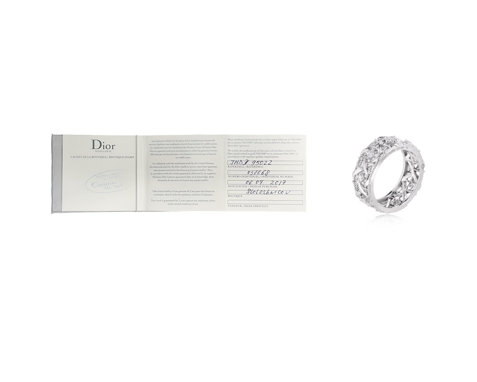 Оригинальное золотое кольцо с бриллиантами 0.27ct Dior My Dior