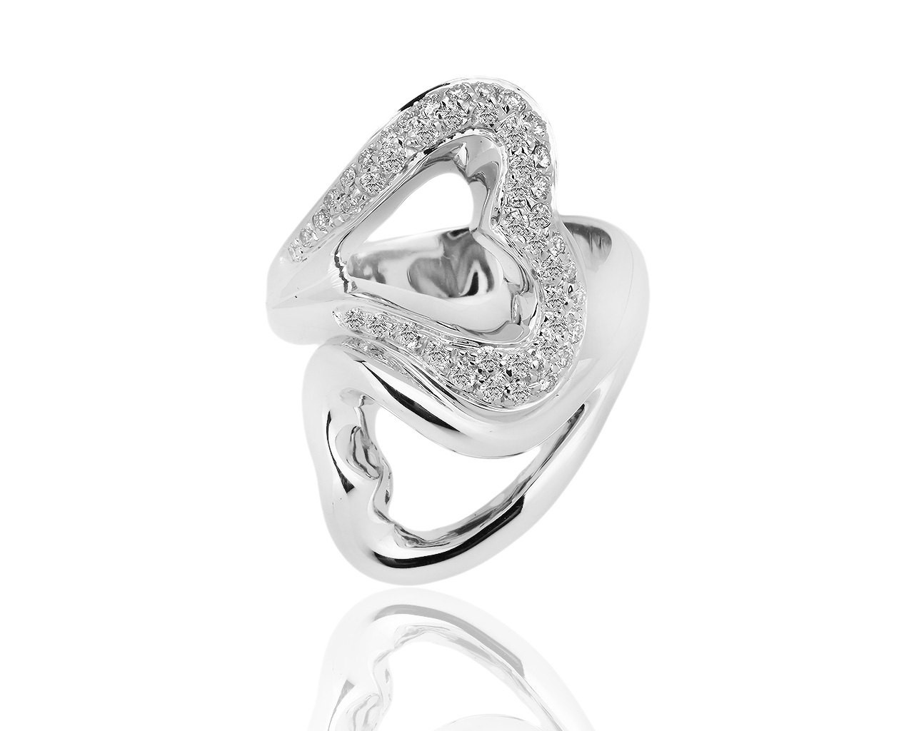 Оригинальное золотое кольцо с бриллиантами 0.42ct Antonini Heart