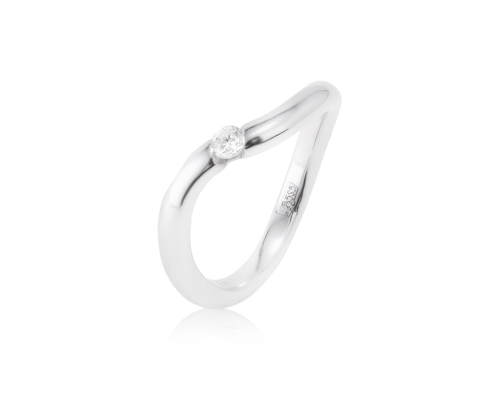 Изящное золотое кольцо с бриллиантом 0.10ct 131222/6