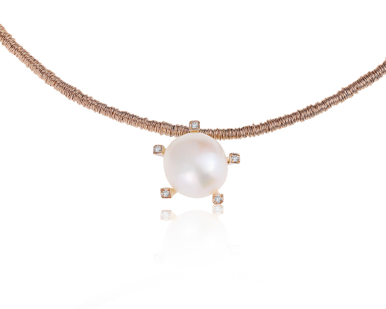 Оригинальный золотой кулон с жемчугом H.Stern