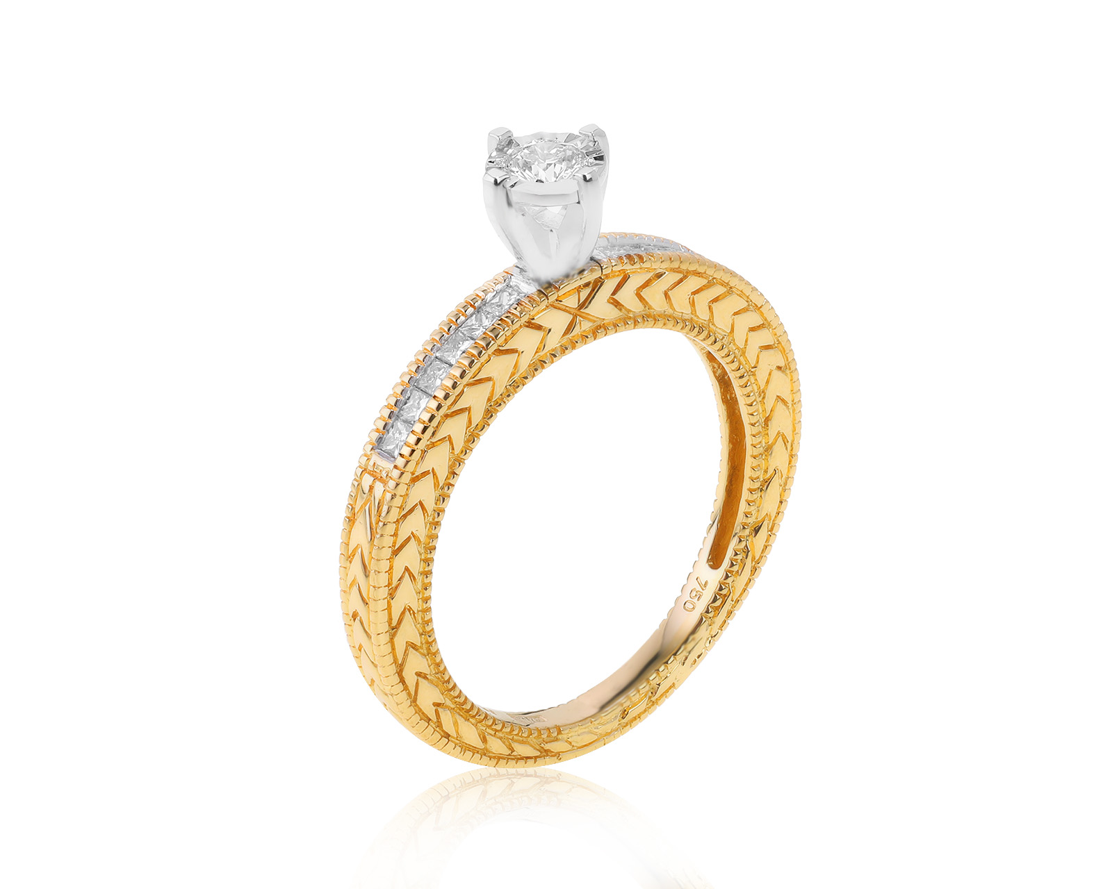 Изысканное золотое кольцо с бриллиантами 0.37ct