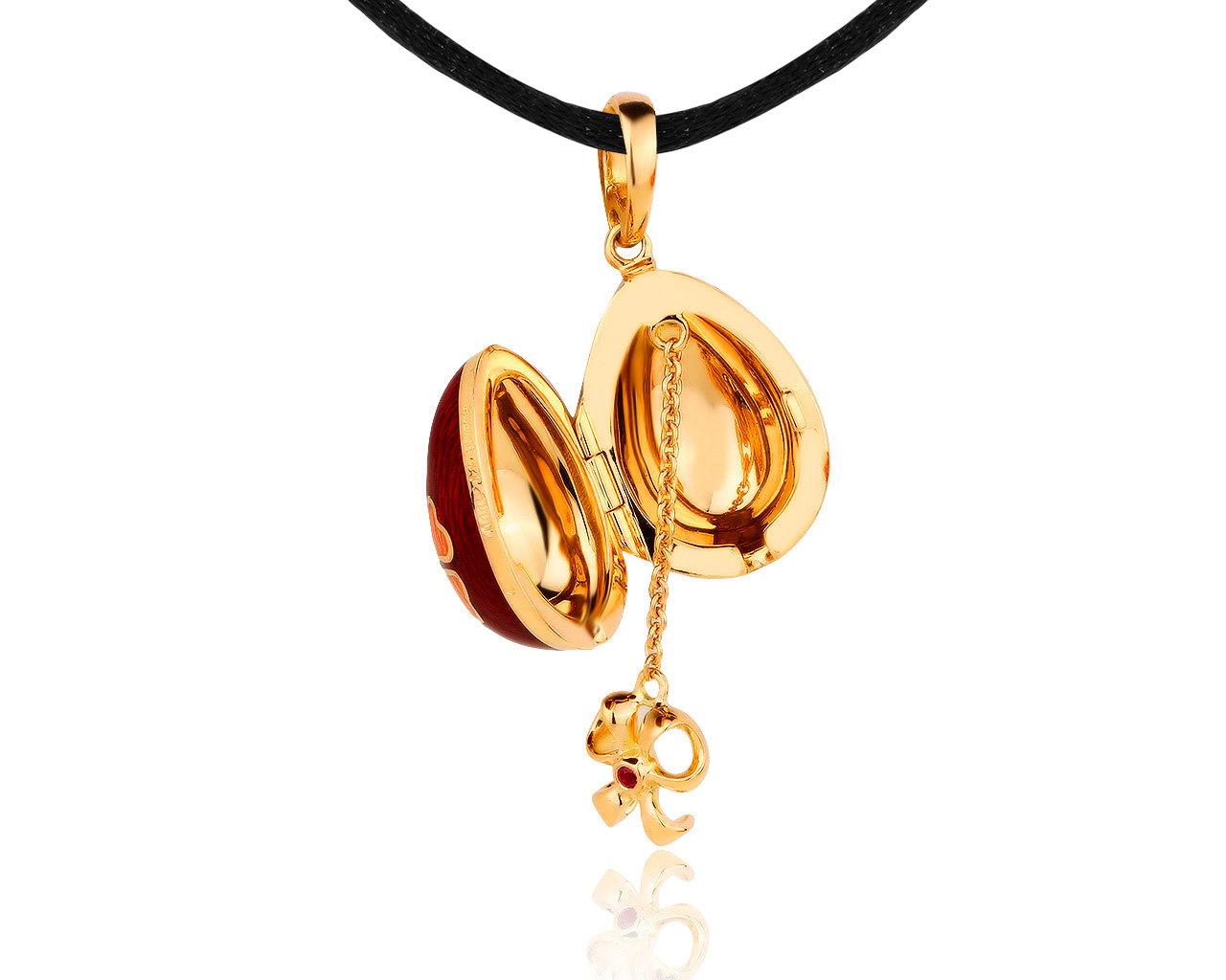 Оригинальный золотой кулон с бриллиантом 0.025ct Faberge