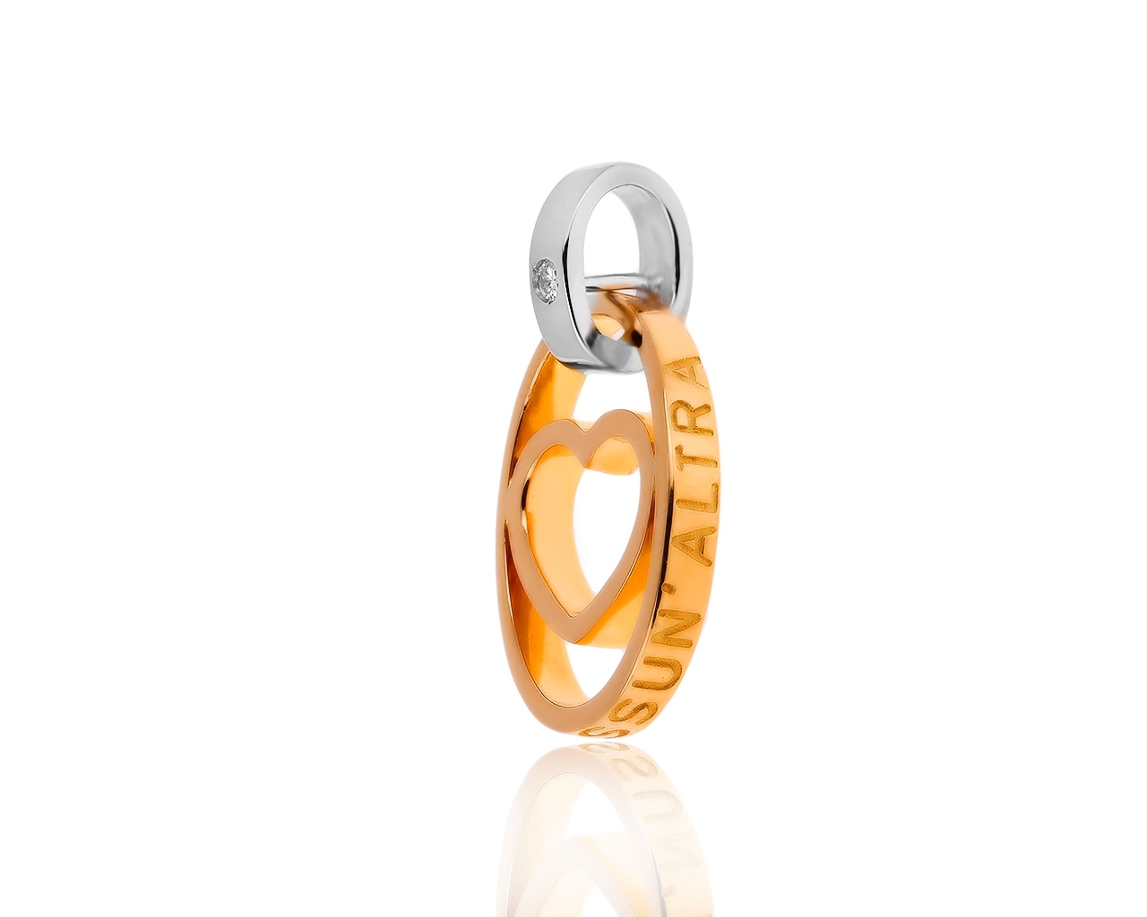 Оригинальный золотой кулон с бриллиантом 0.02ct Alfieri & St.John