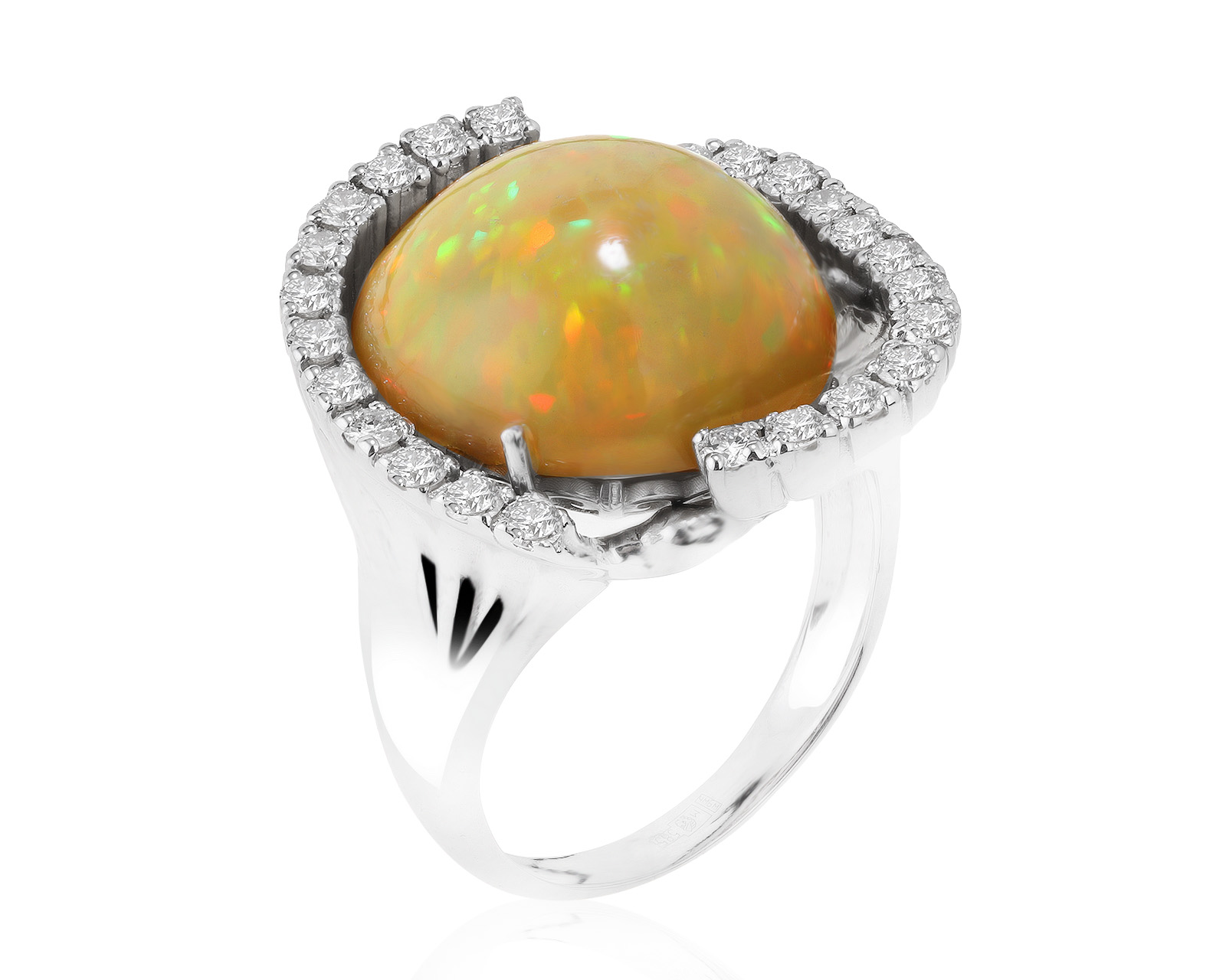 Бриллиантое кольцо с удивительным опалом 7.85ct 101021/6 Бриллиантое кольцо с удивительным опалом 7.85ct 101021/6
