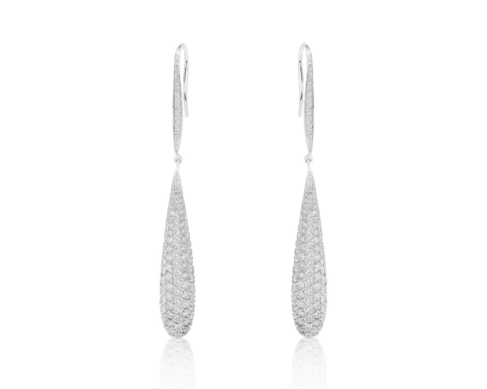 Прекрасные золотые серьги с бриллиантами 3.22ct