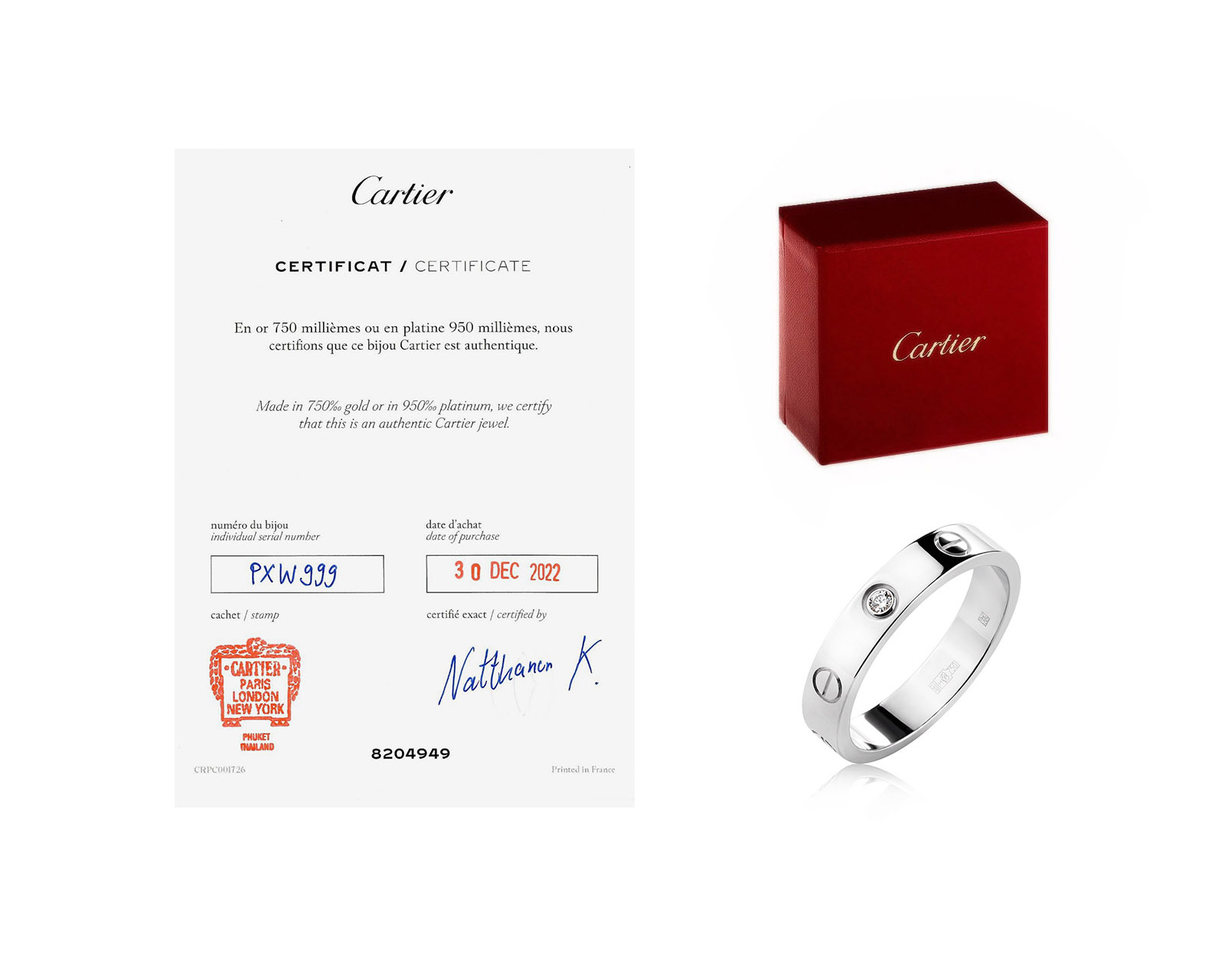 Оригинальное золотое кольцо с бриллиантом 0.02ct Cartier Love